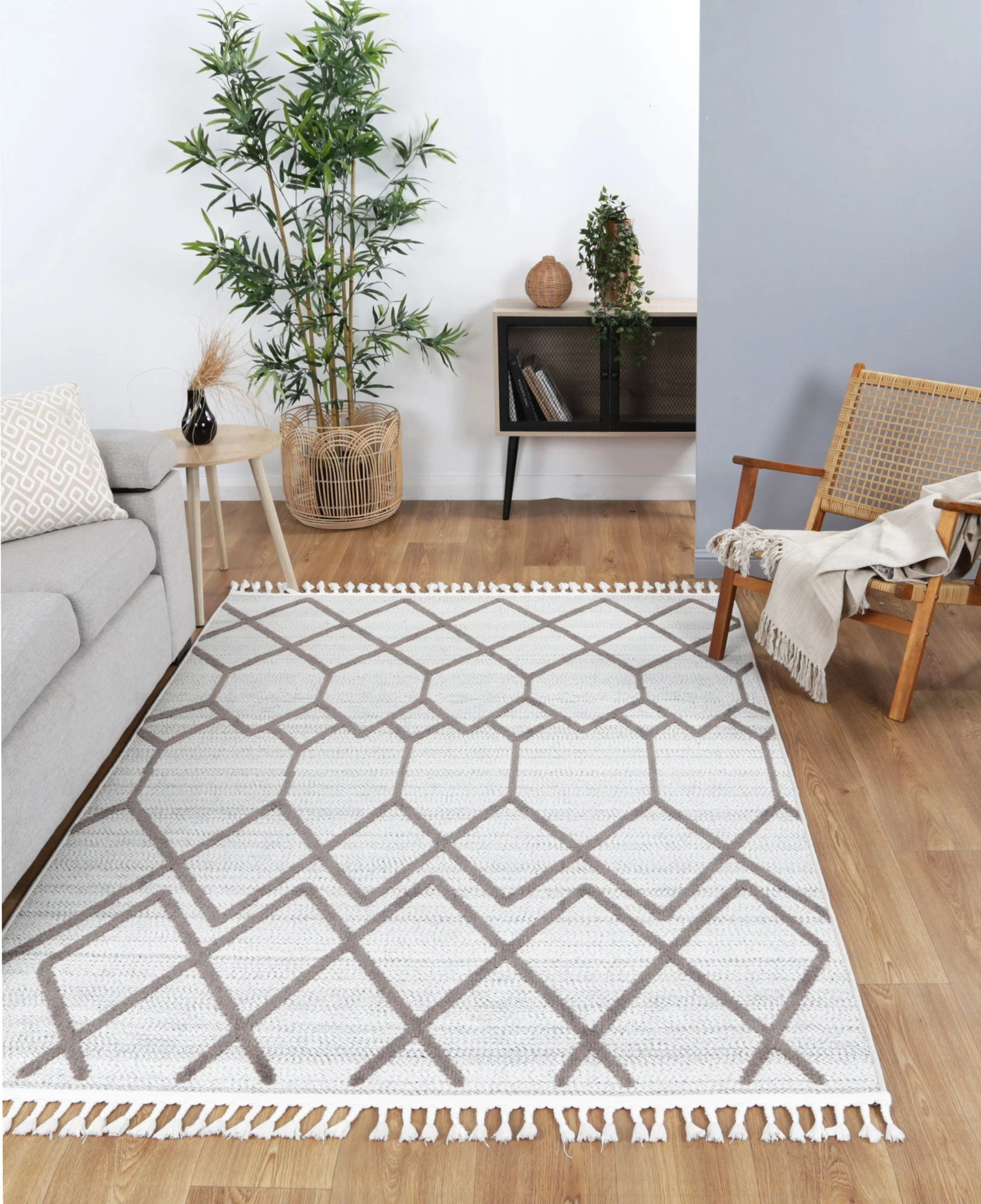 Ares Lelantine Geometric Cream and Brown Rug - Image 2