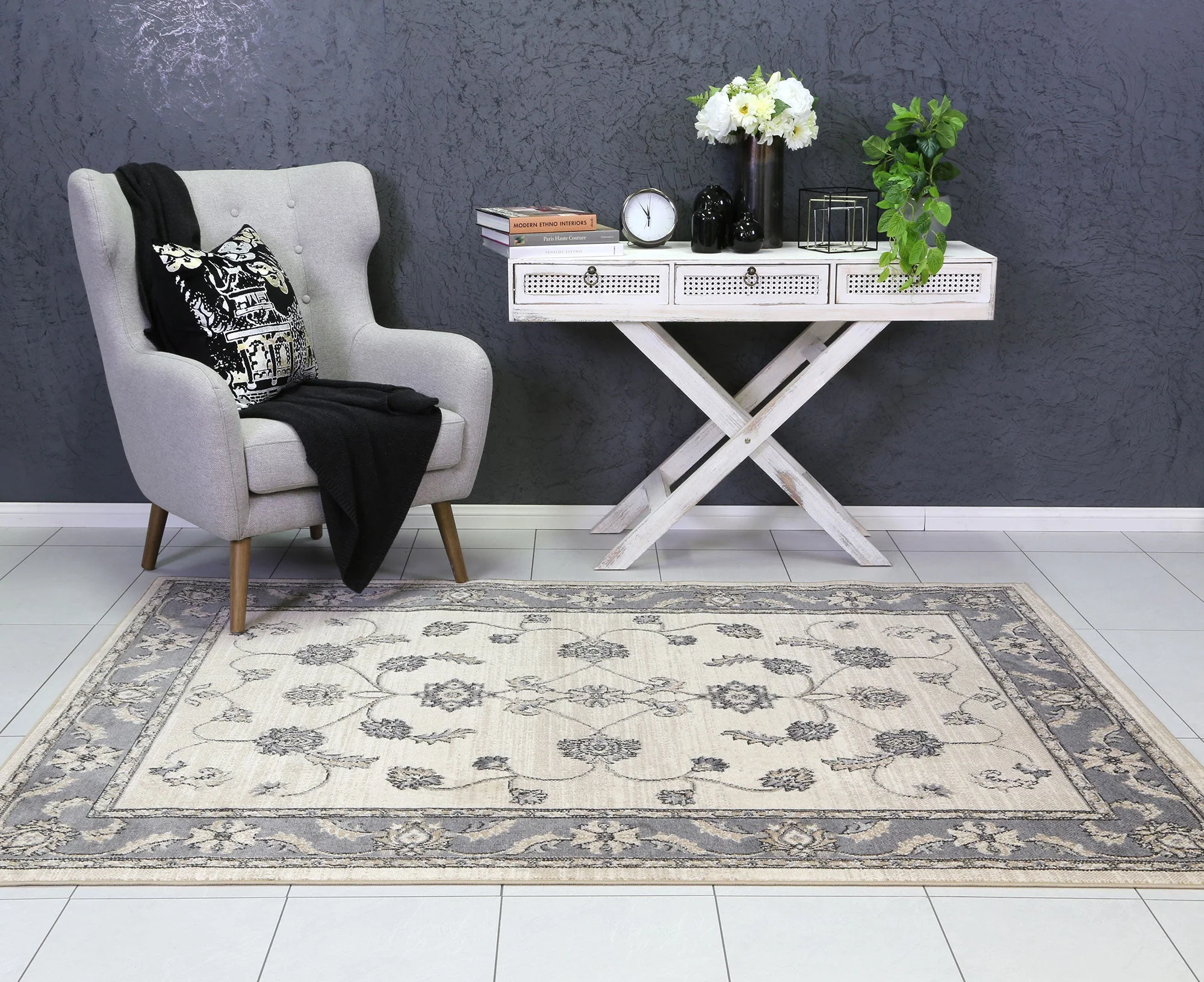 Arya Ziegler Cream Grey Rug - Image 2
