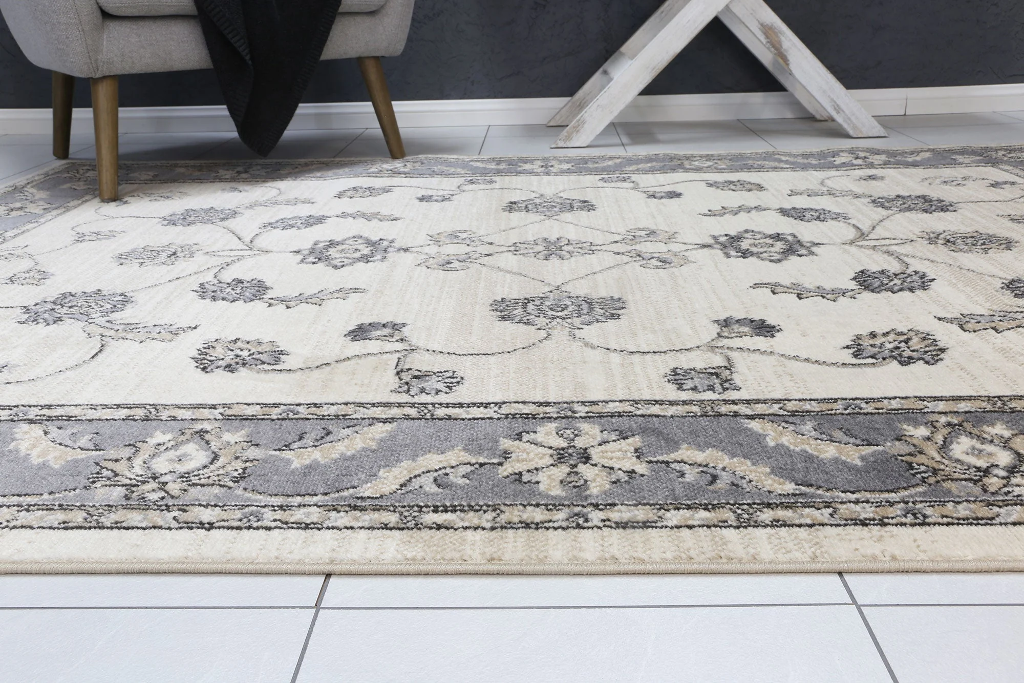 Arya Ziegler Cream Grey Rug - Image 6