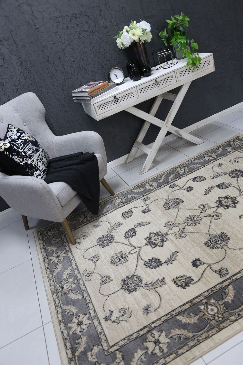 Arya Ziegler Cream Grey Rug - Image 7