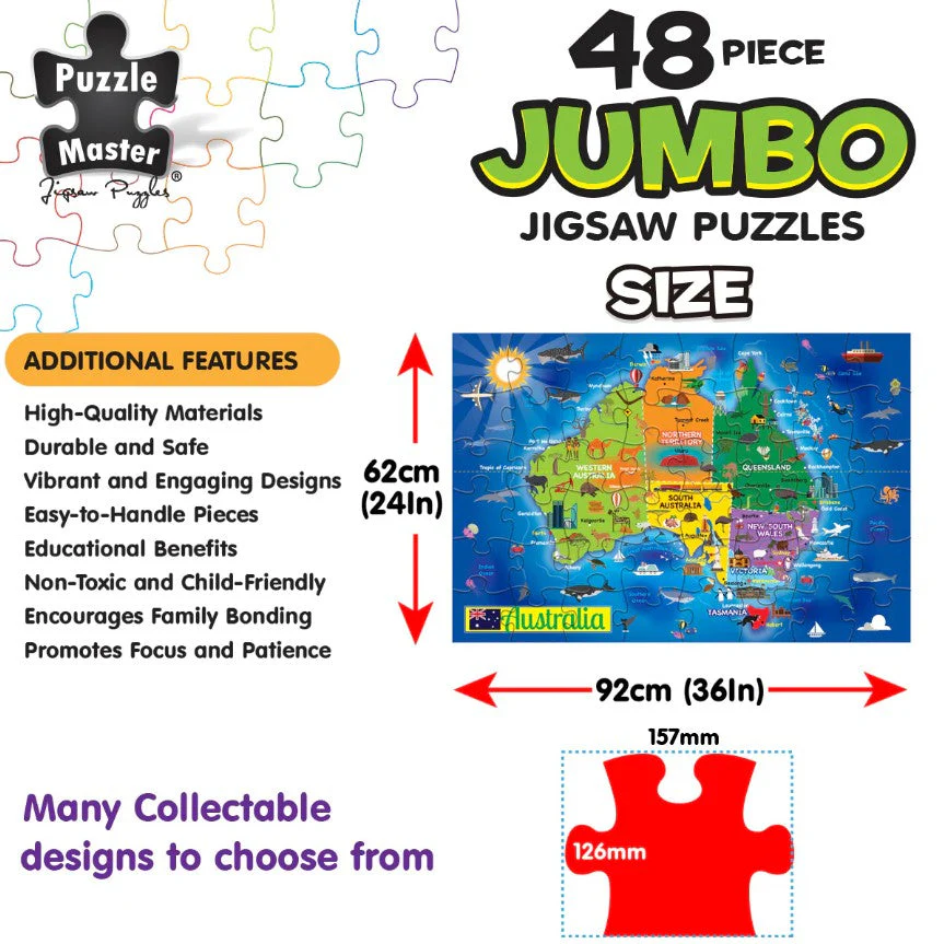 48-Piece Jumbo Floor Jigsaw Puzzle, Aussie Map - Image 6