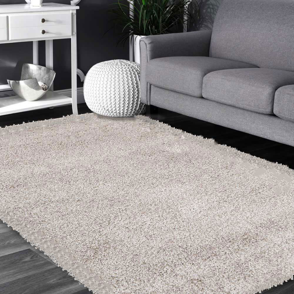 Austin Beige Cream Shaggy Rug - Image 2