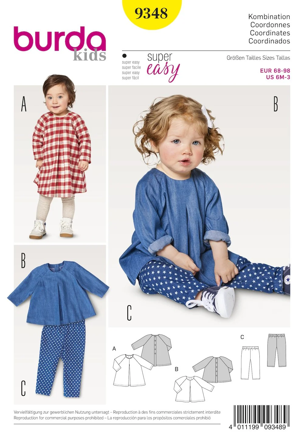 Burda Pattern 9348 Babies' Loose Dress (6M-3M)