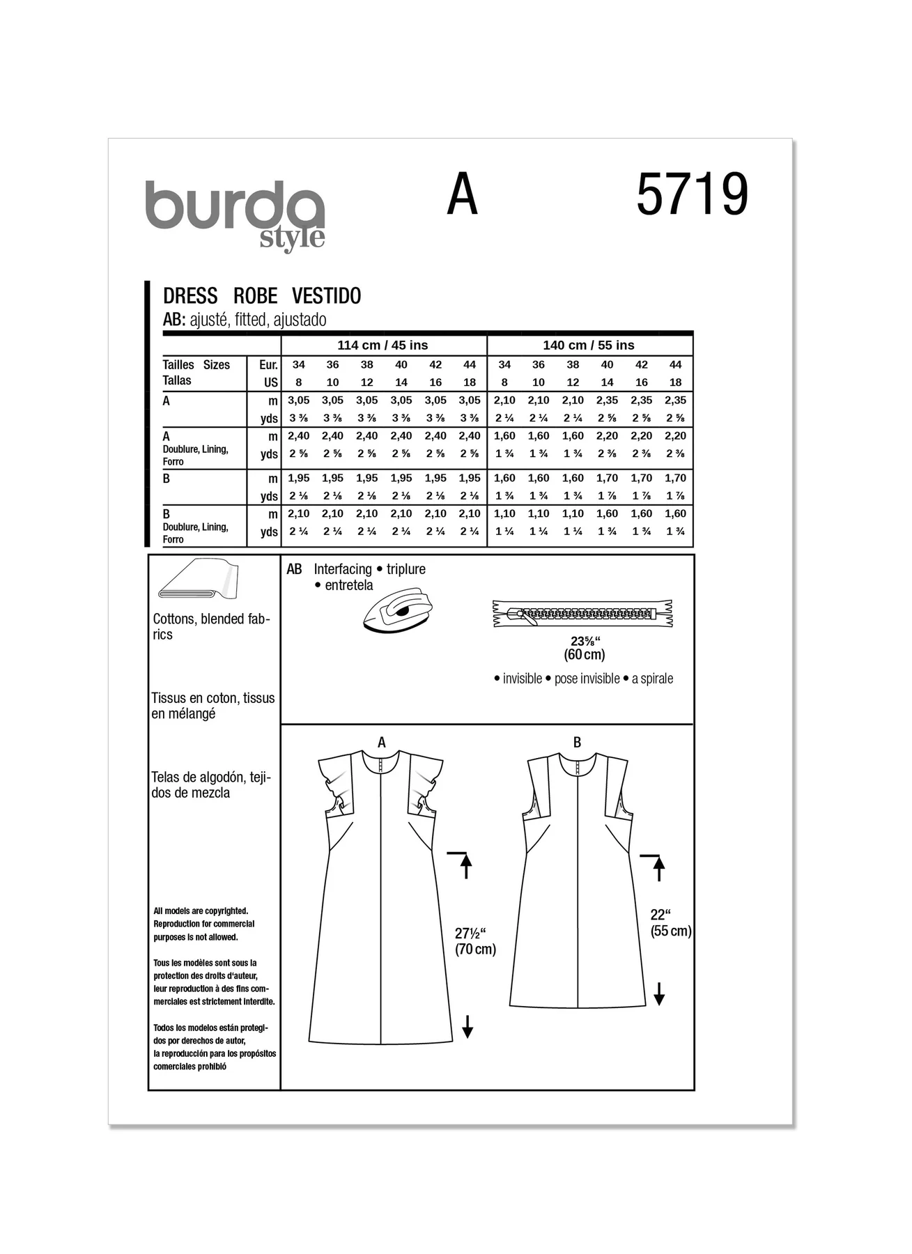 Burda Pattern 5719 Misses' Dress - Image 7