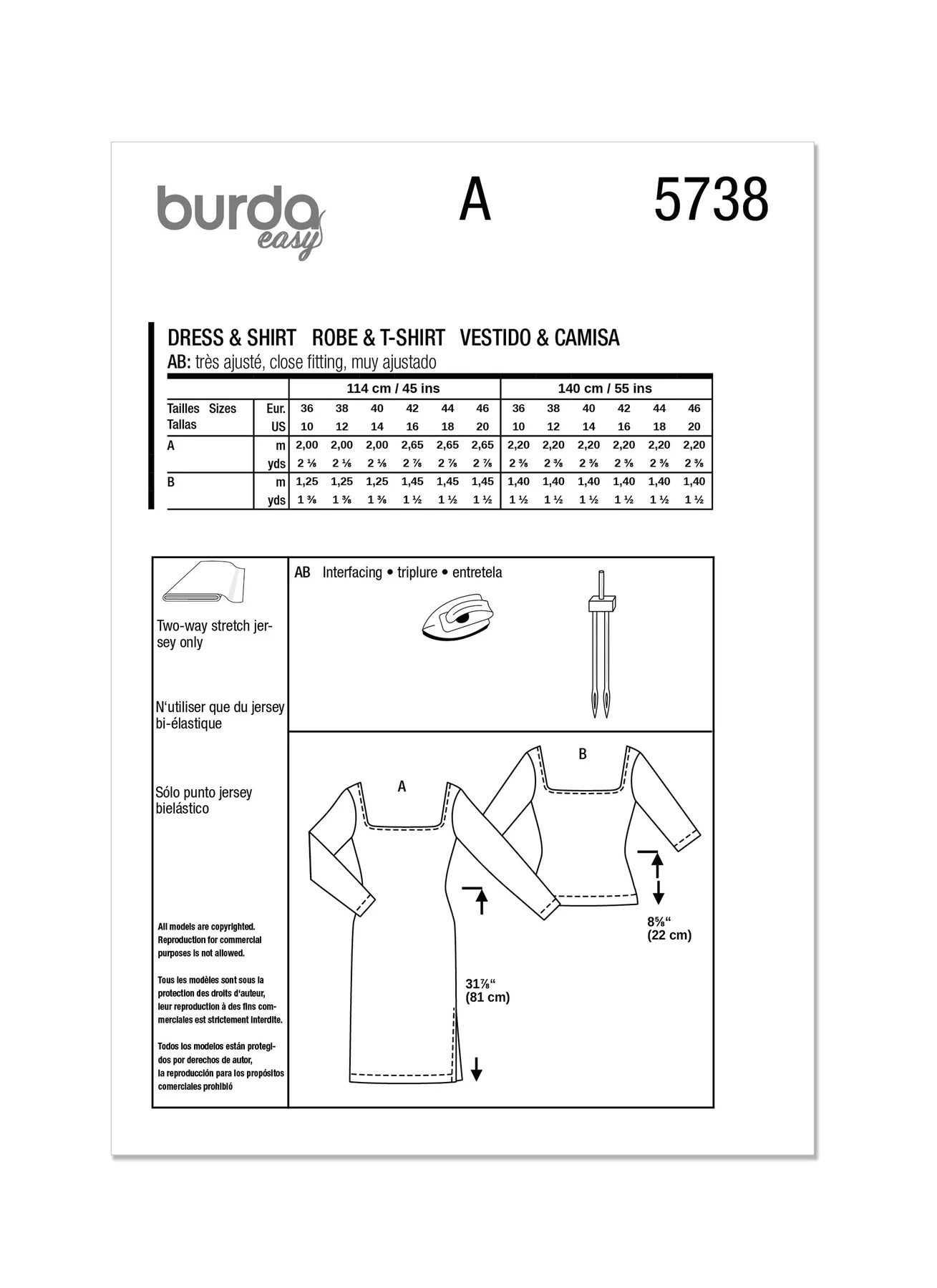 Burda Pattern 5738  Misses' Dress & T-Shirt - Image 8