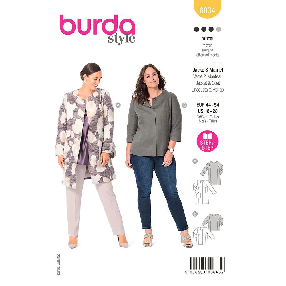 Burda Pattern 6034 Plus size Jacket
