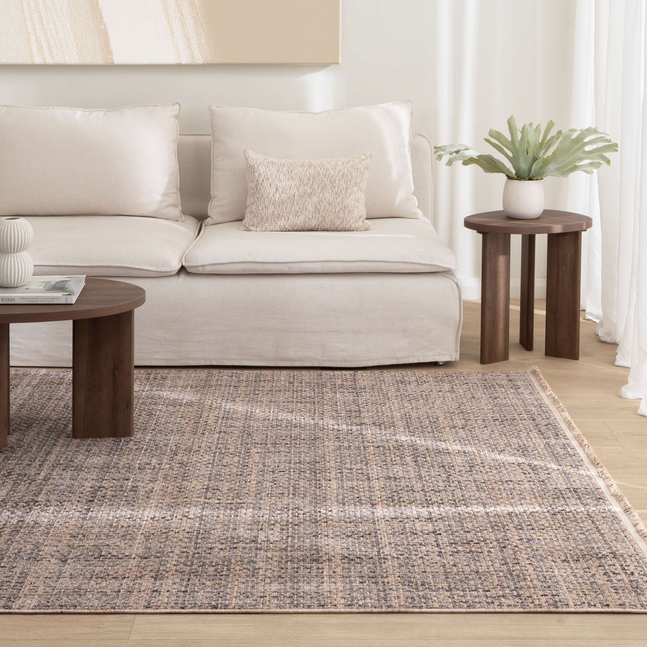 Cherie Distressed Lines Beige Grey Rug - CH05 - Image 4