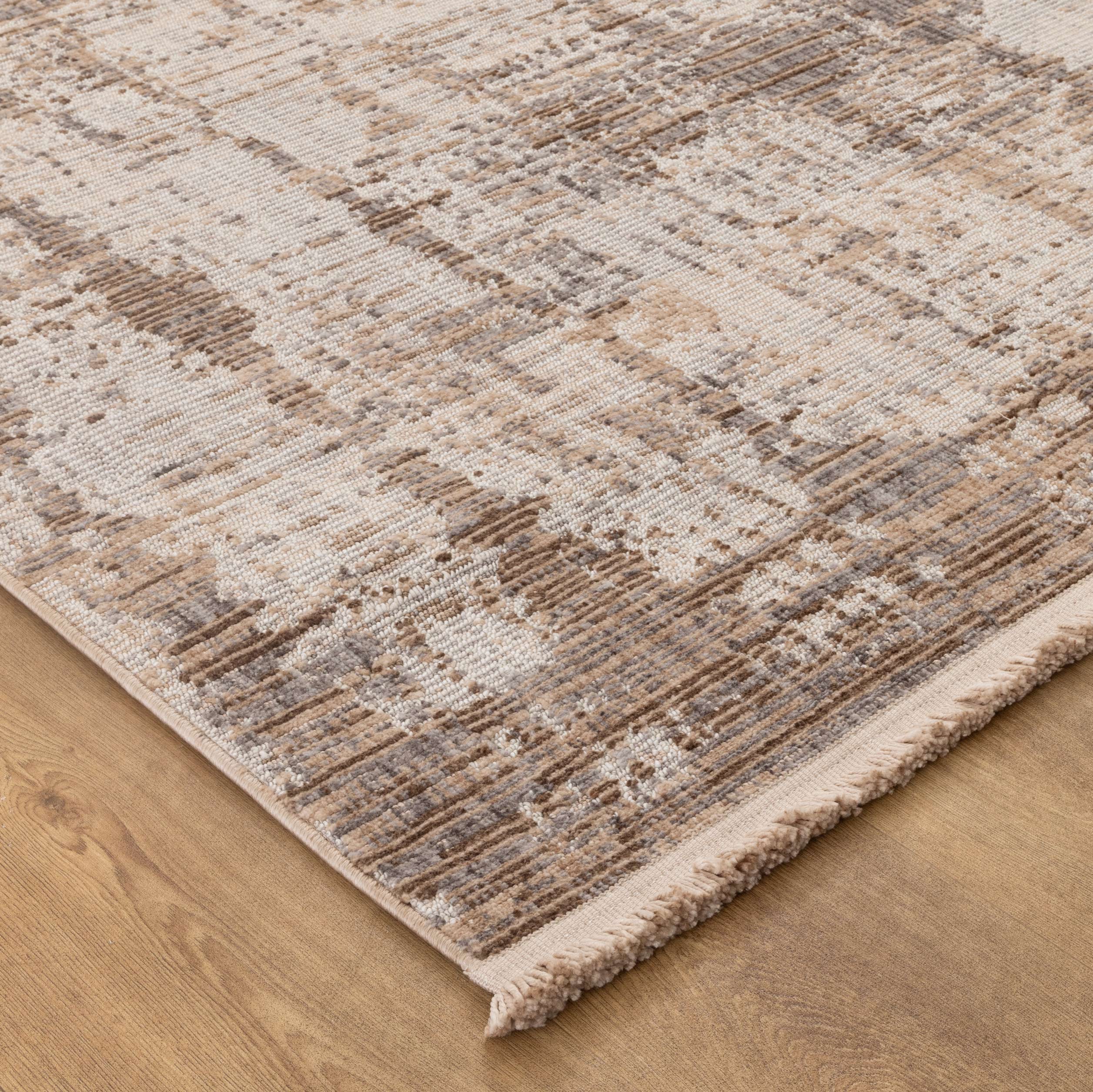 Cherie Distressed Look Watercolour Beige Grey Rug - CH08 - Image 2