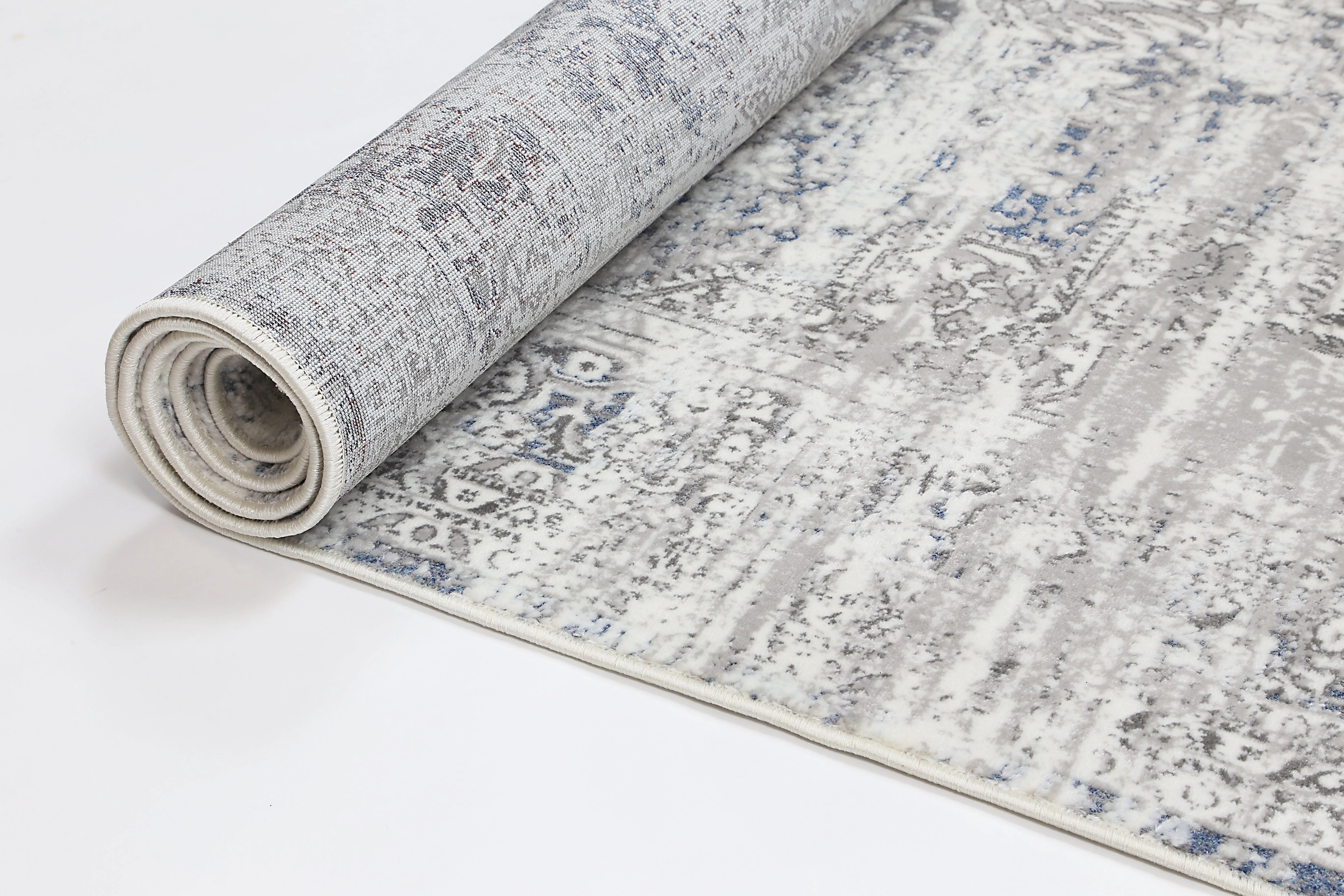 Bohemian Paradise Medalion Grey Blue Rug - Image 3