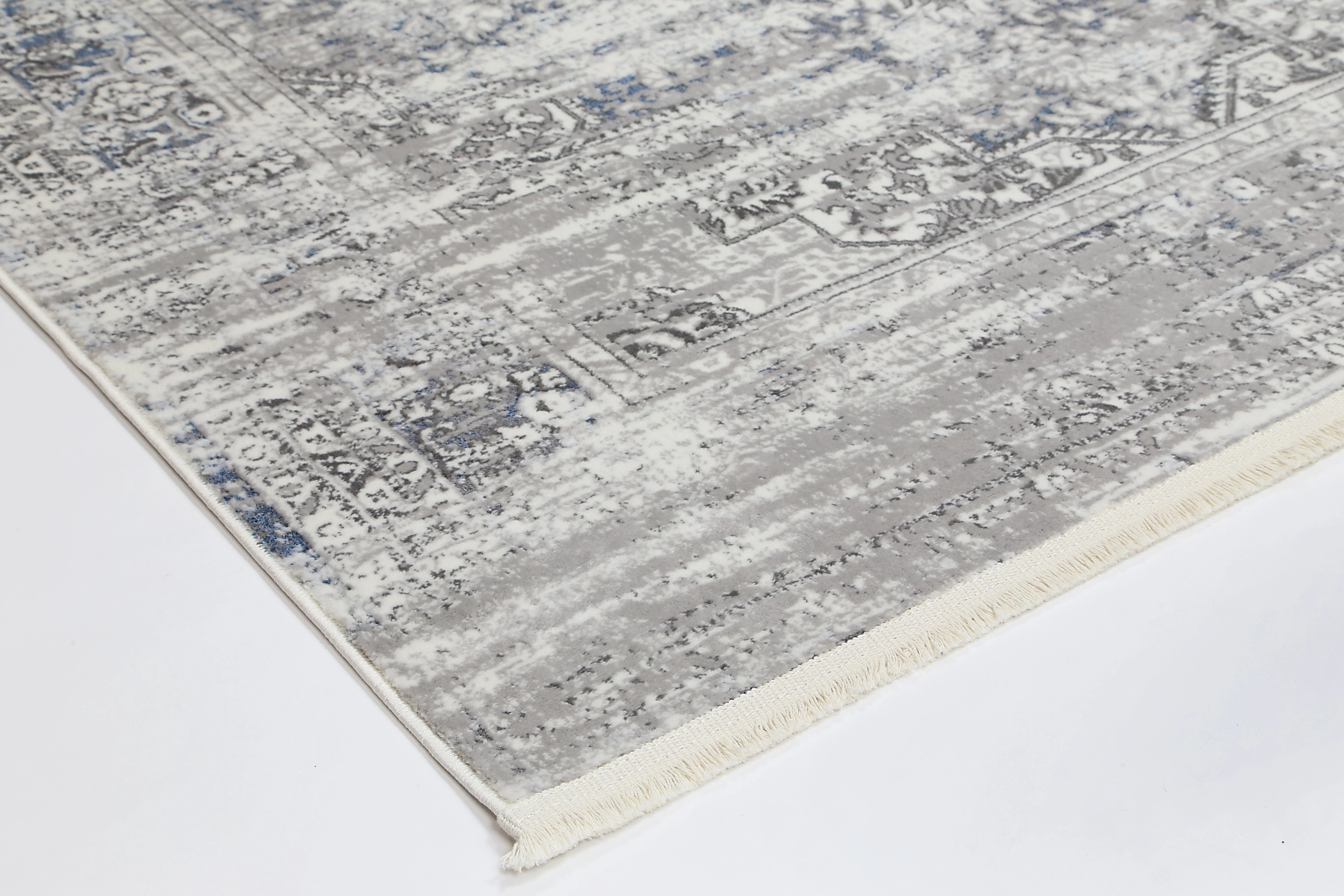 Bohemian Paradise Medalion Grey Blue Rug - Image 4