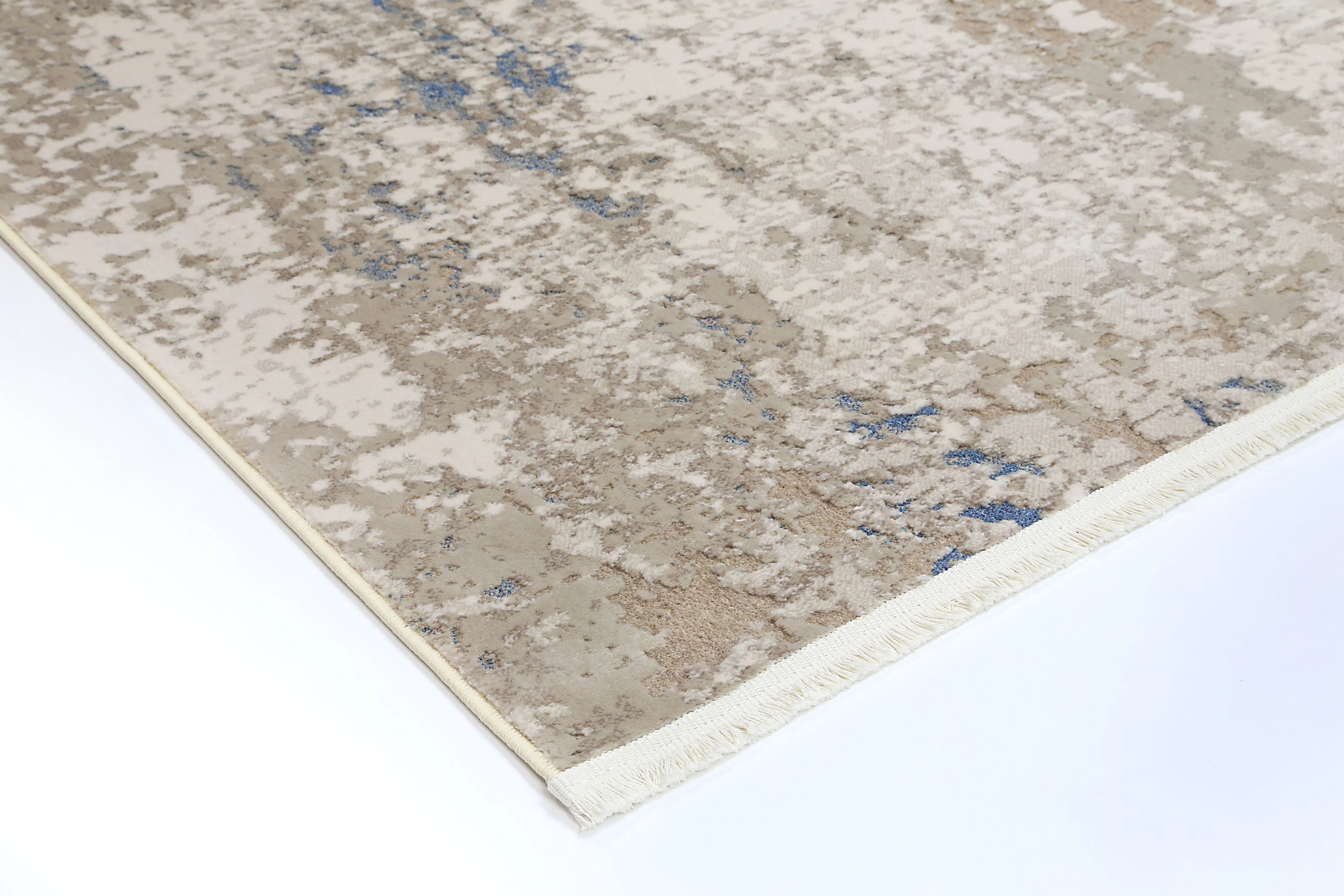 Bohemian Paradise One Modern Beige Blue Rug - Image 3