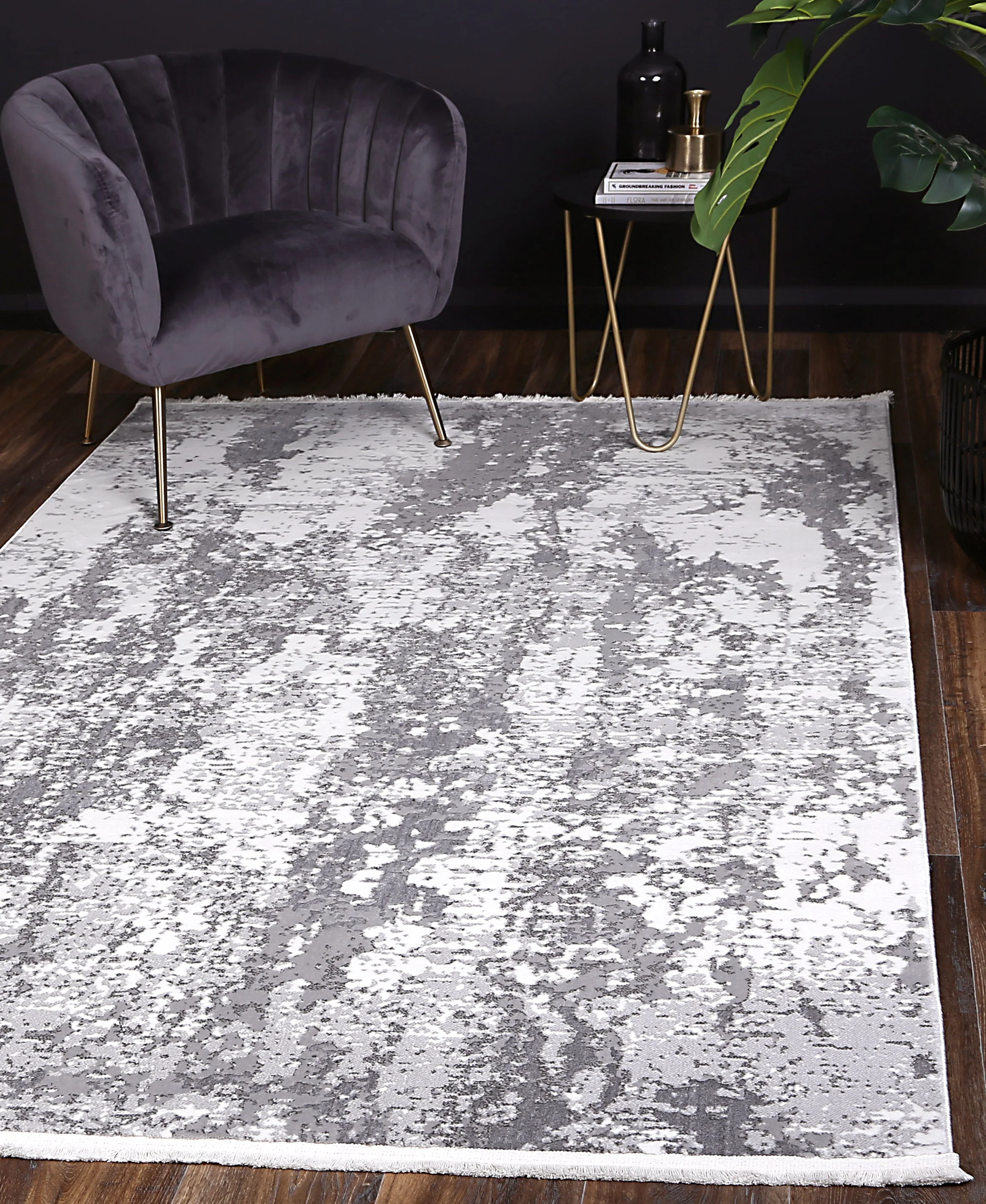 Bohemian Paradise One Modern Grey Rug - Image 2