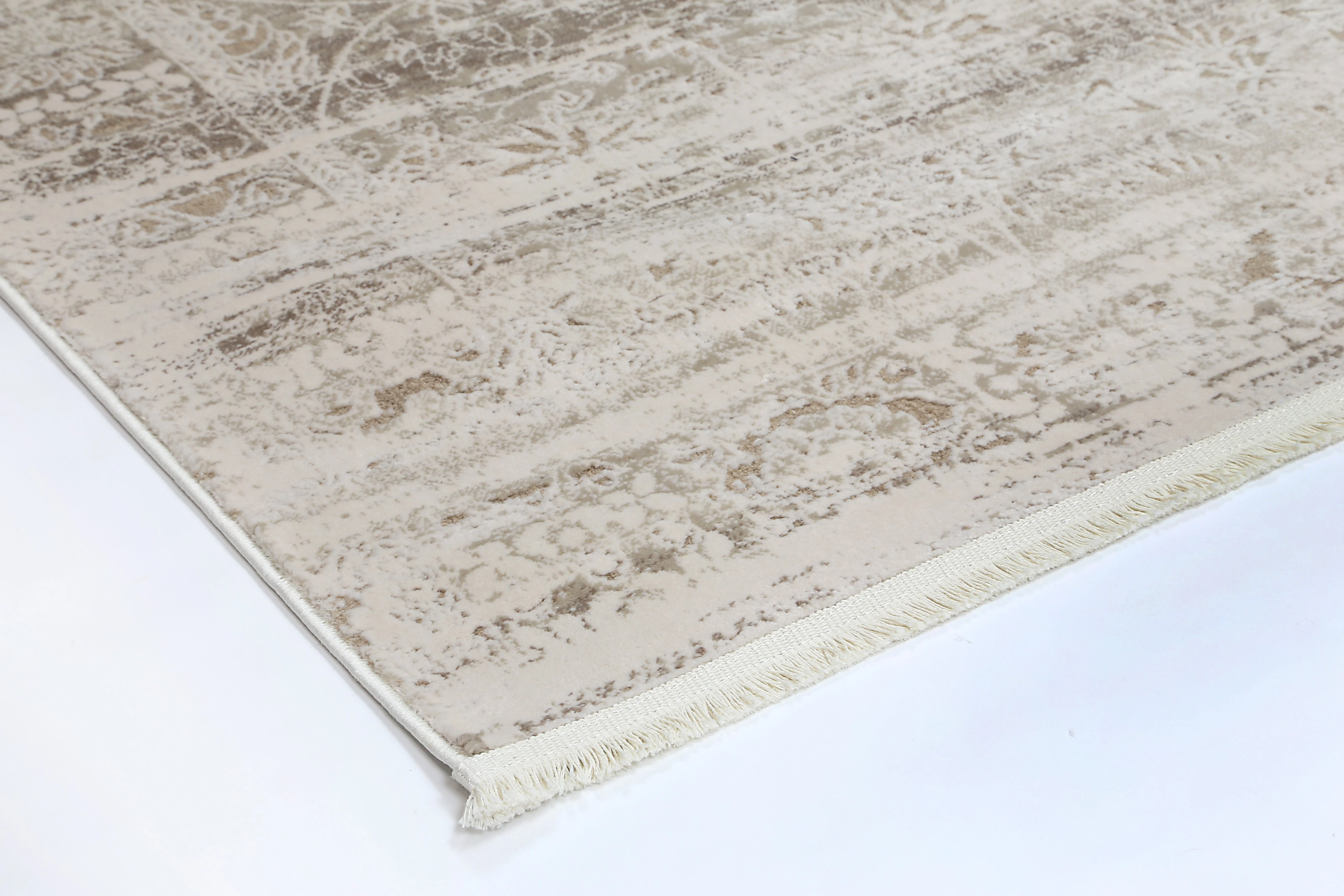 Bohemian Paradise Solid Beige Modern Rug - Image 4