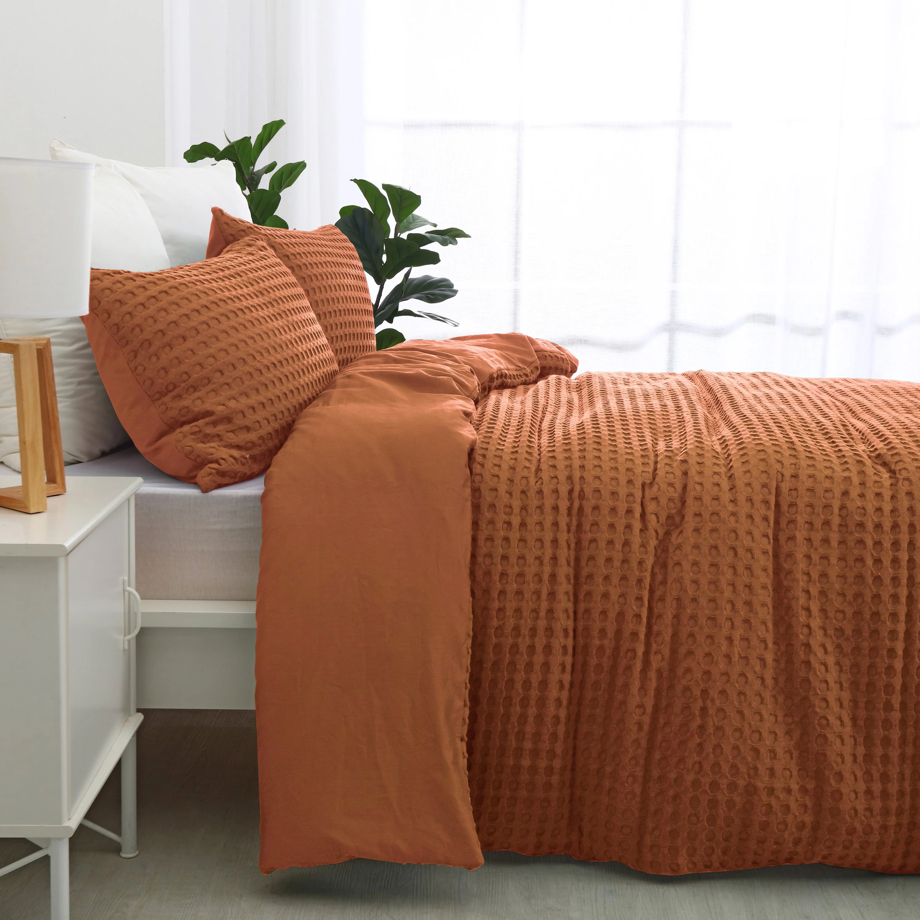 Dreamaker Cotton Waffle Quilt Cover Set - Image 6