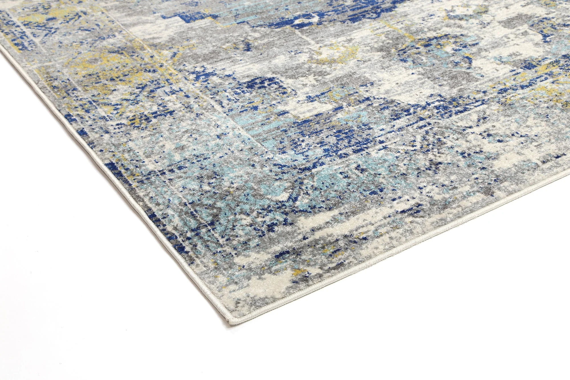 Exquisite Faded Blue and Yellow Rug - Image 7