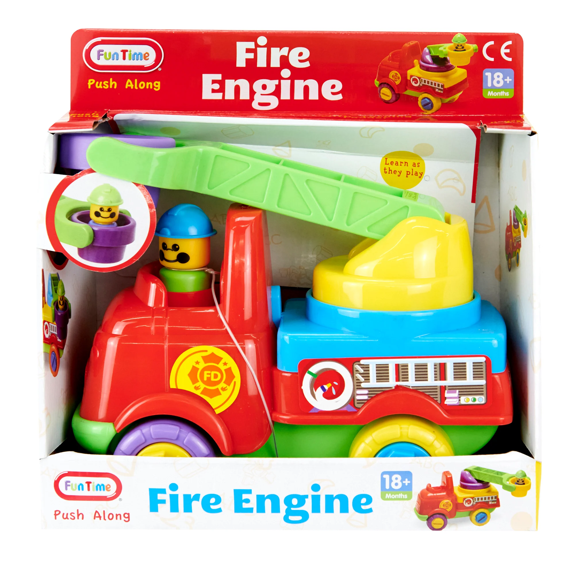 Funtime Push Along Fire Engine - Image 3