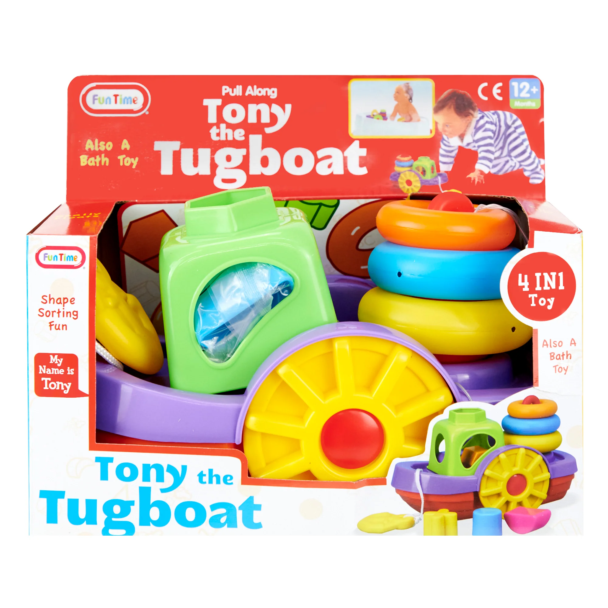Funtime Pull Along Tony The Tugboat - Image 3
