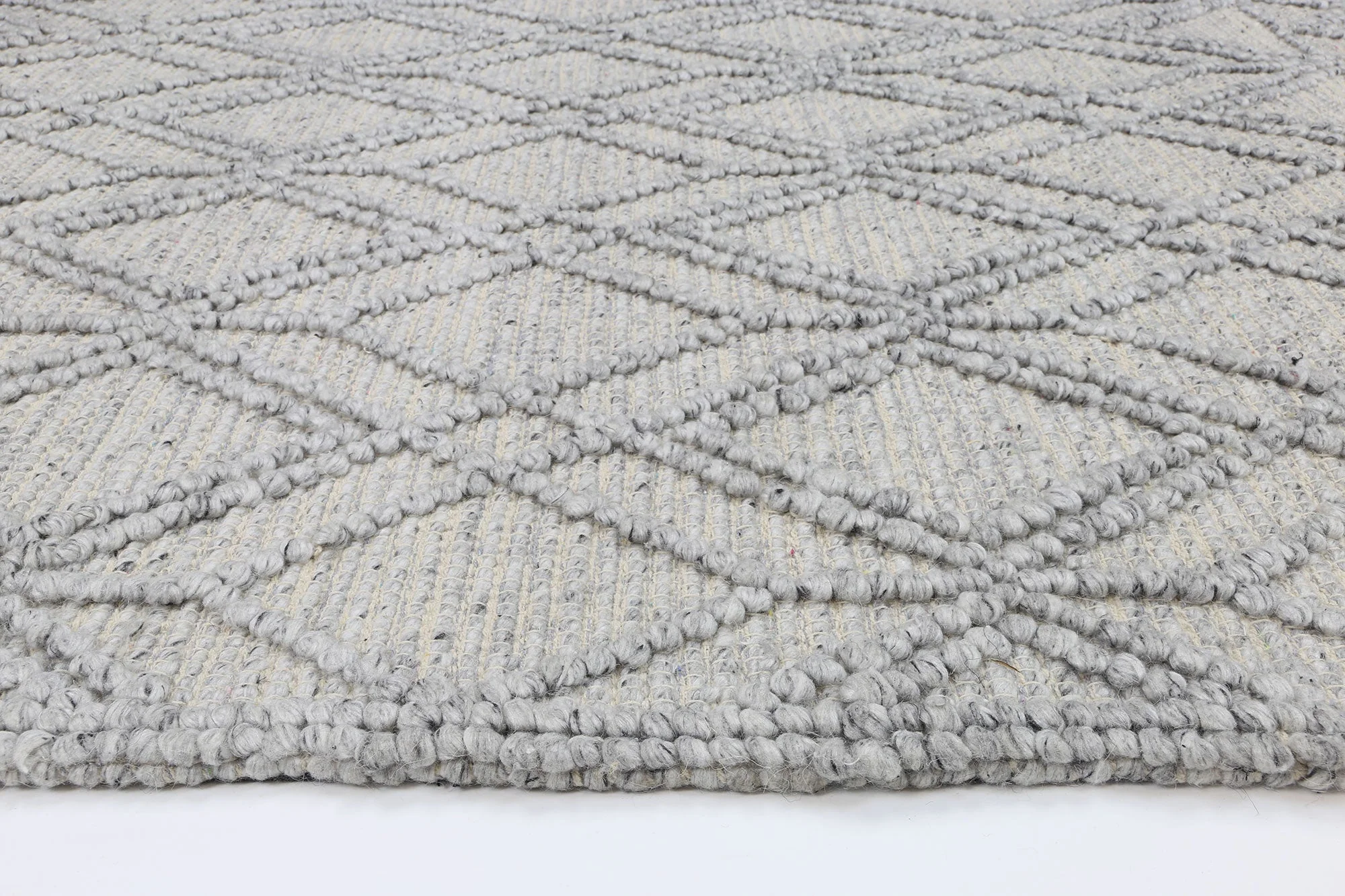 Himalaya Cobblestone Tribal Grey Wool Rug - Image 2