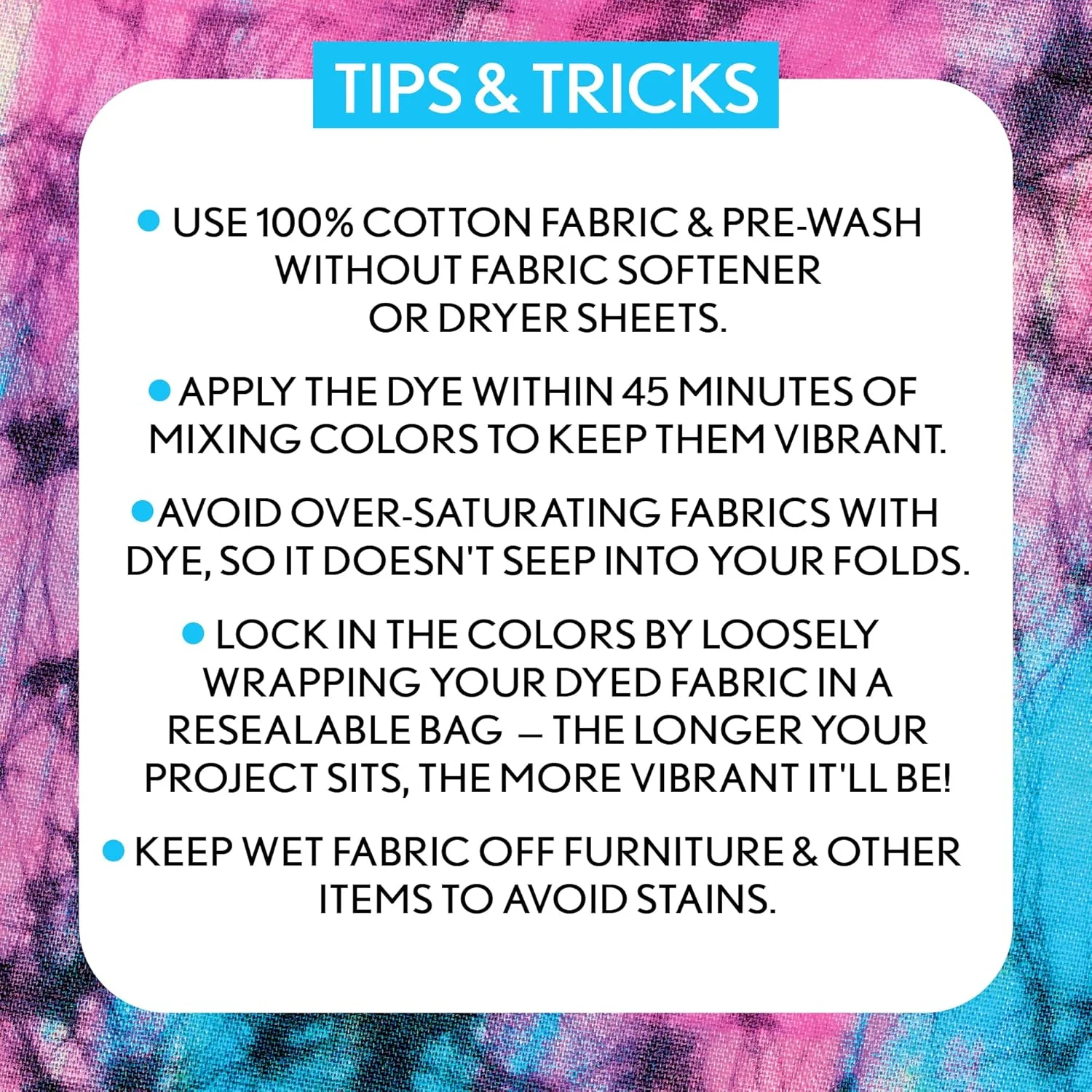 Just My Style Neon Midnight Tie Dye DIY Kit 8 Bottles - Image 6