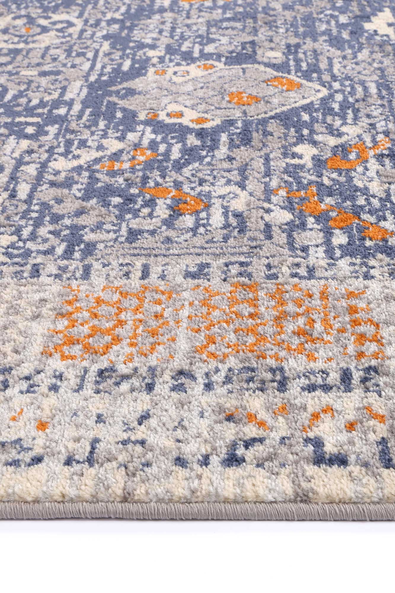 Inca Santiago Blue & Cream Contemporary Rug - Image 2