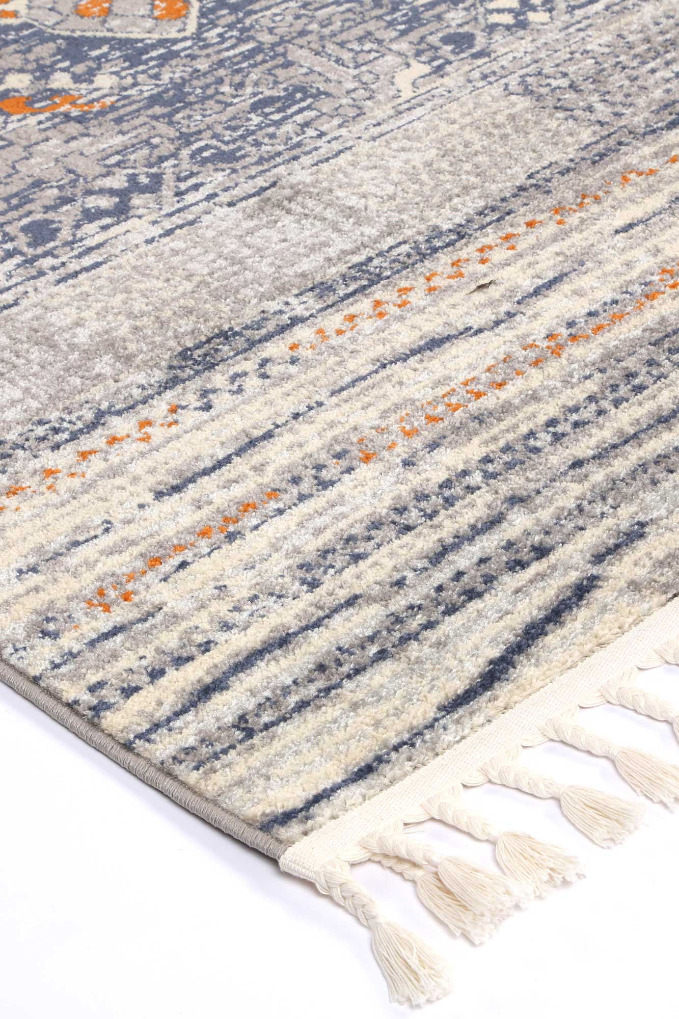 Inca Santiago Blue & Cream Contemporary Rug - Image 3