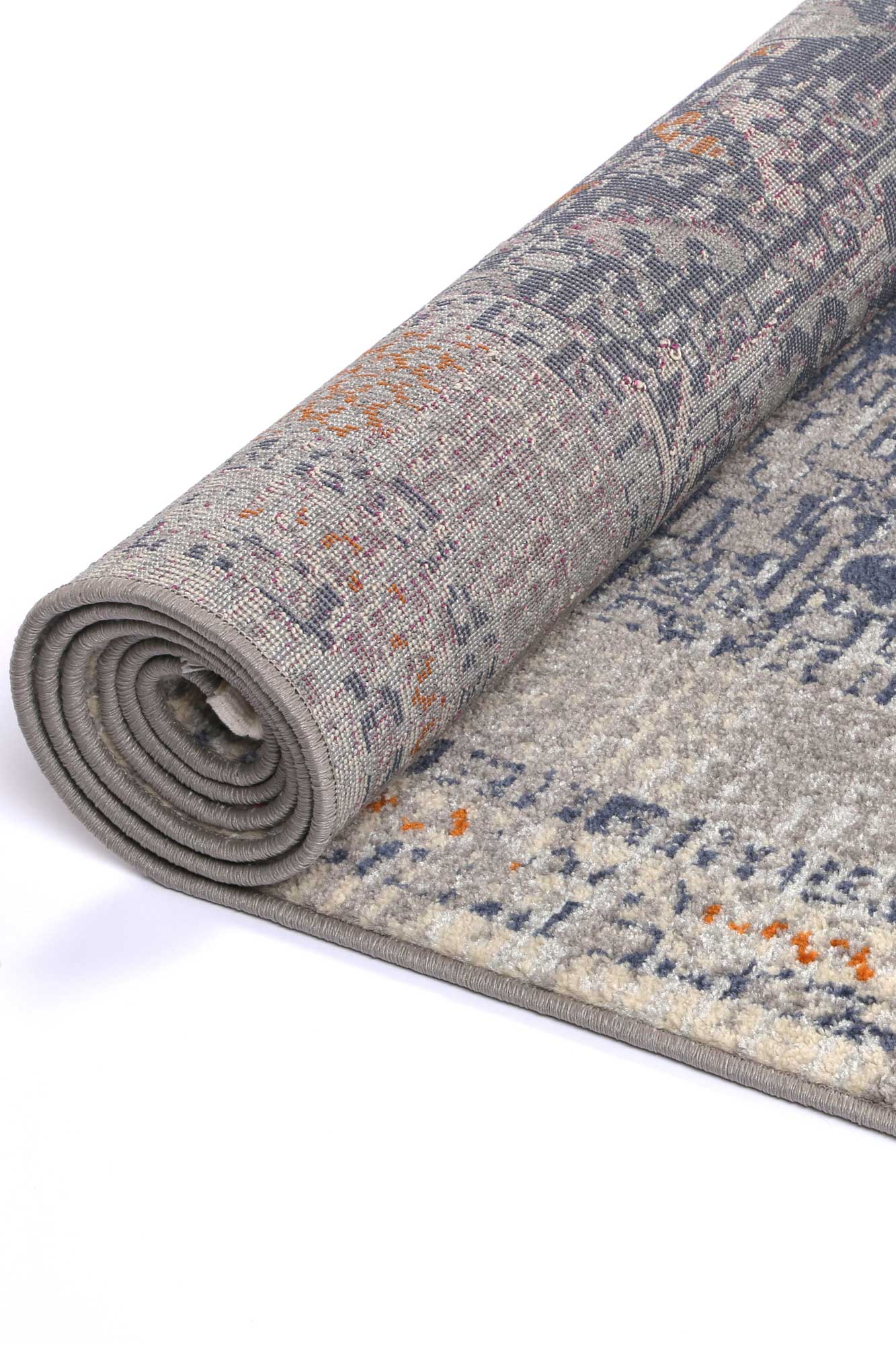 Inca Santiago Blue & Cream Contemporary Rug - Image 4