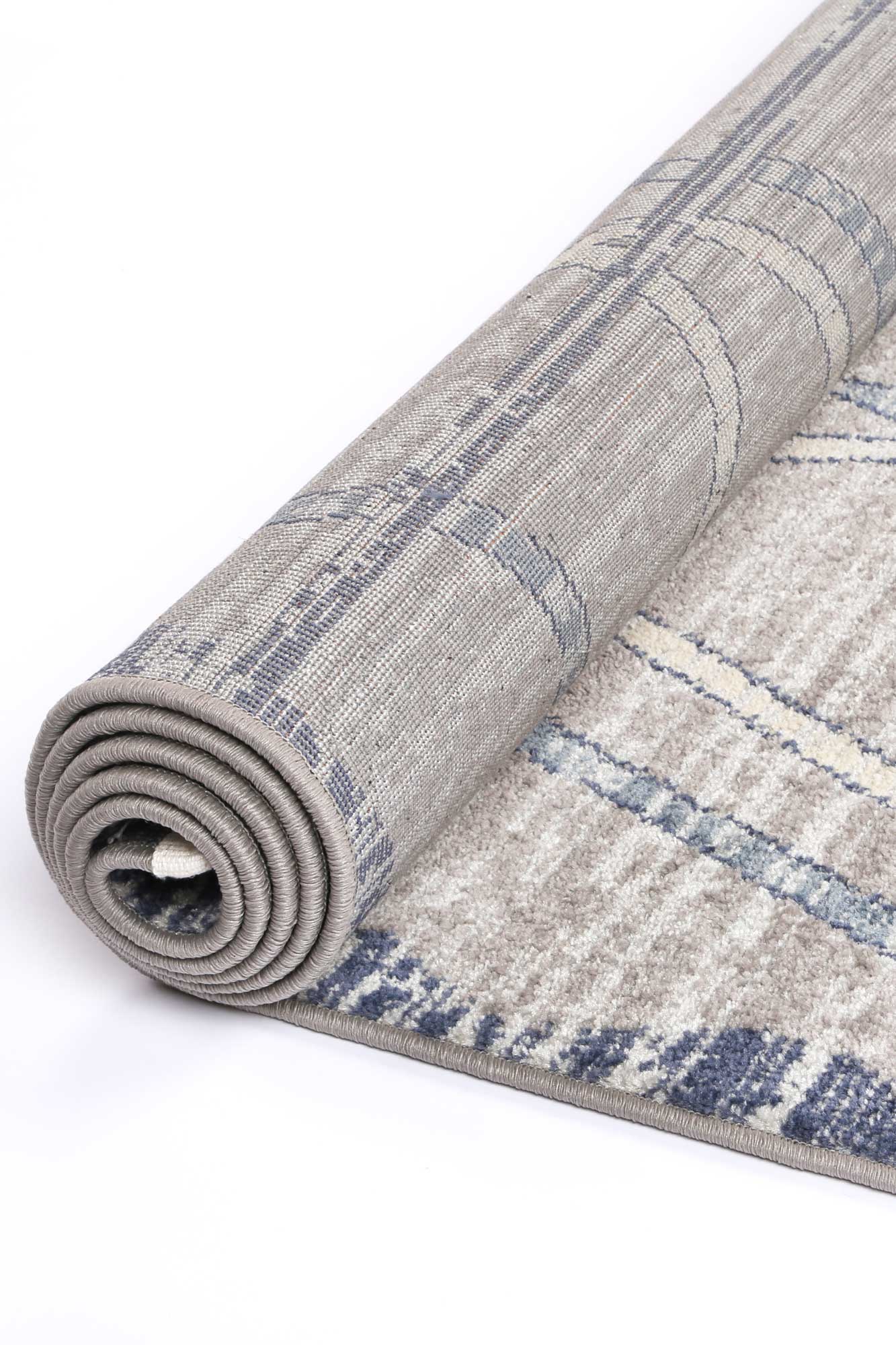 Inca Tupzia Blue & Grey Contemporary Rug - Image 4