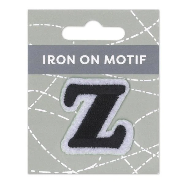 Sullivans Iron On Motif, Black Z- 35mm