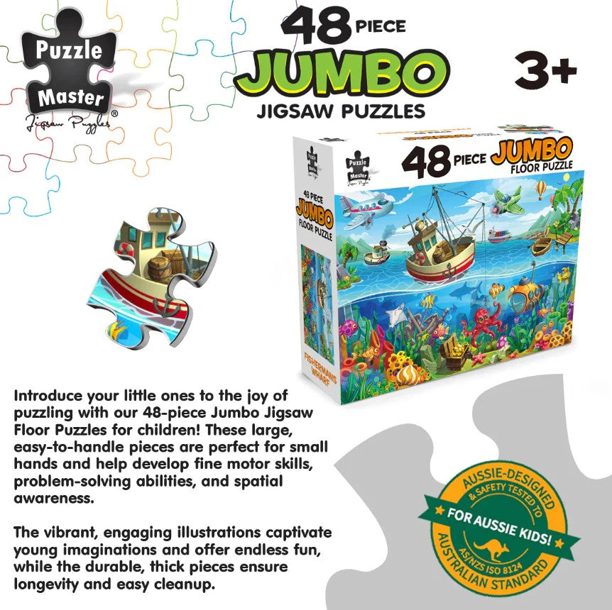 48-Piece Jumbo Floor Jigsaw Puzzle, Fishermans Wharf - Image 4