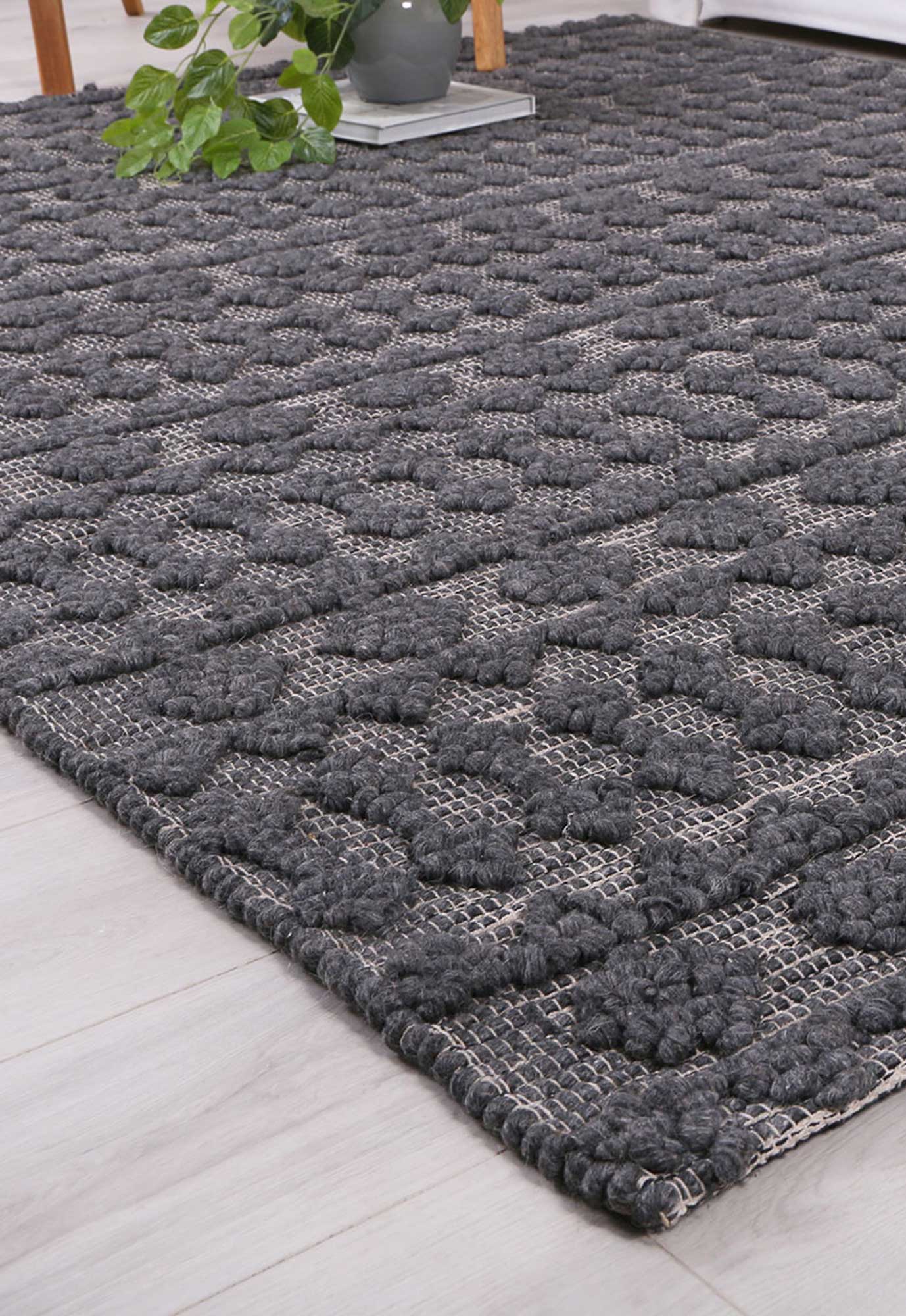 Himalaya Fine Tribal Grey Wool Rug - Image 6