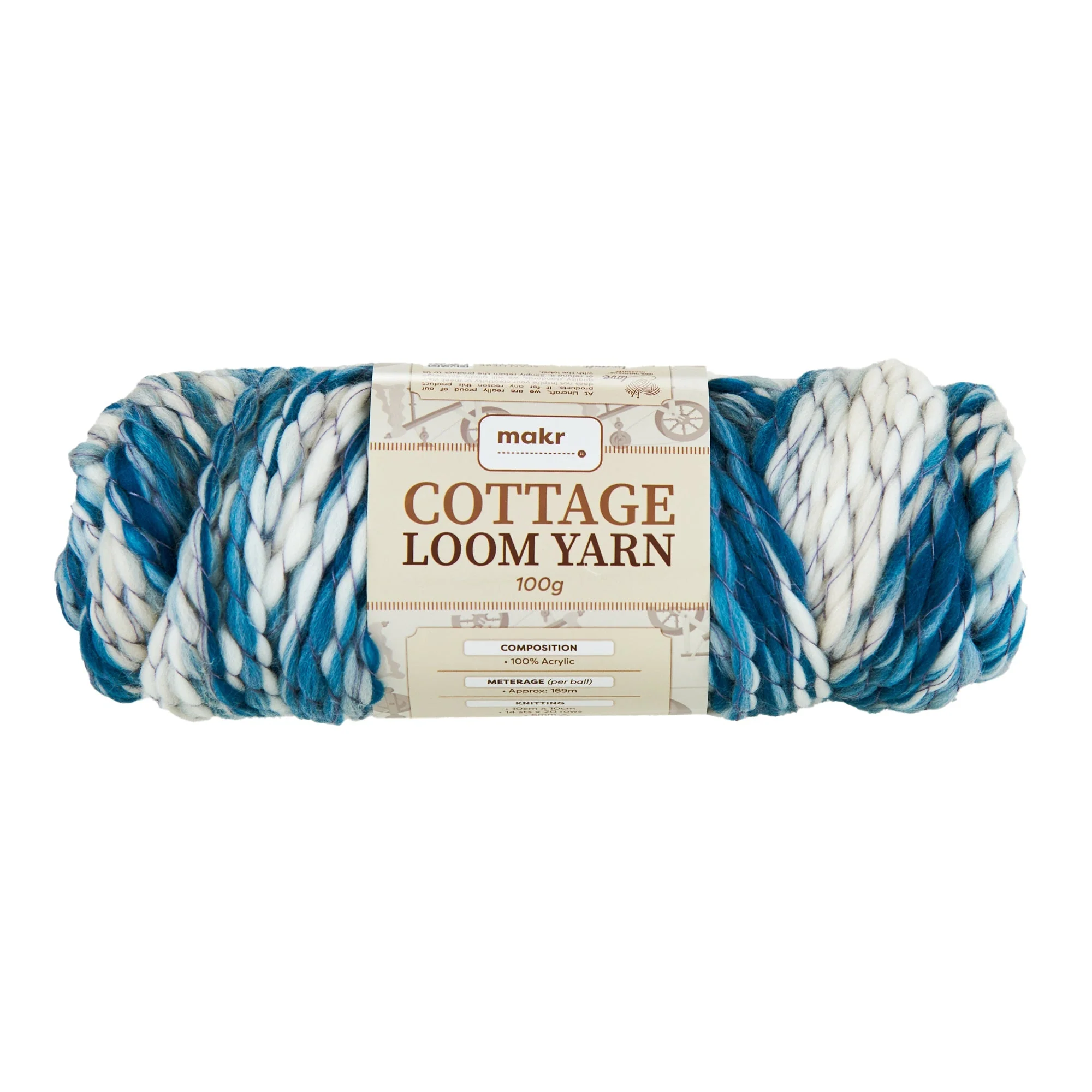 Makr Cottage Loom Crochet & Knitting Yarn, 100g Acrylic Yarn - Image 3