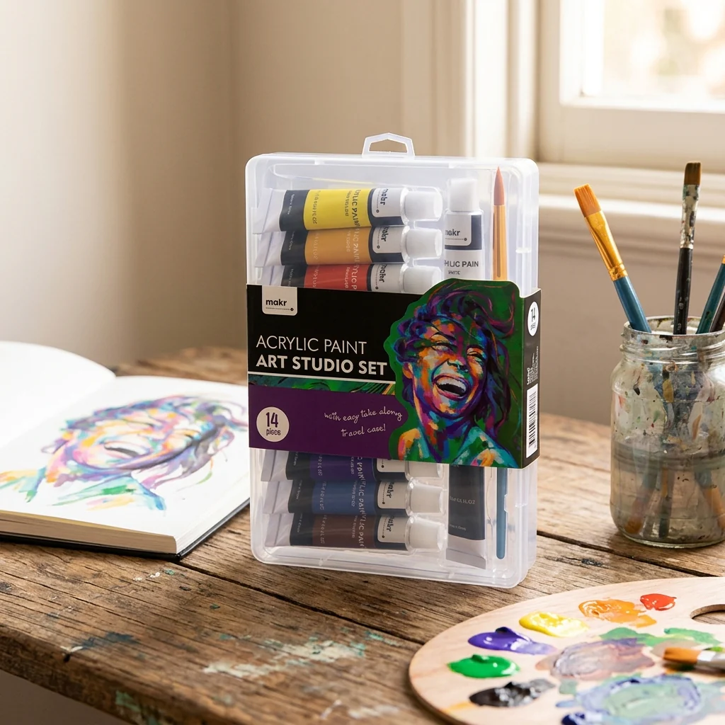 Makr Gift Box Acrylic Art Set - 14pce - Image 2
