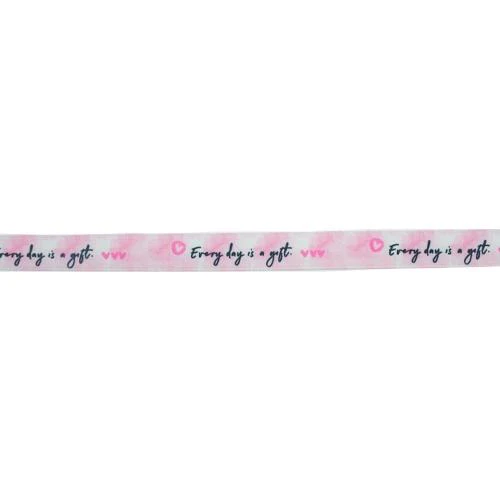 Makr Ribbon, Everyday Is A Gift Satin- 9mmx9.1m