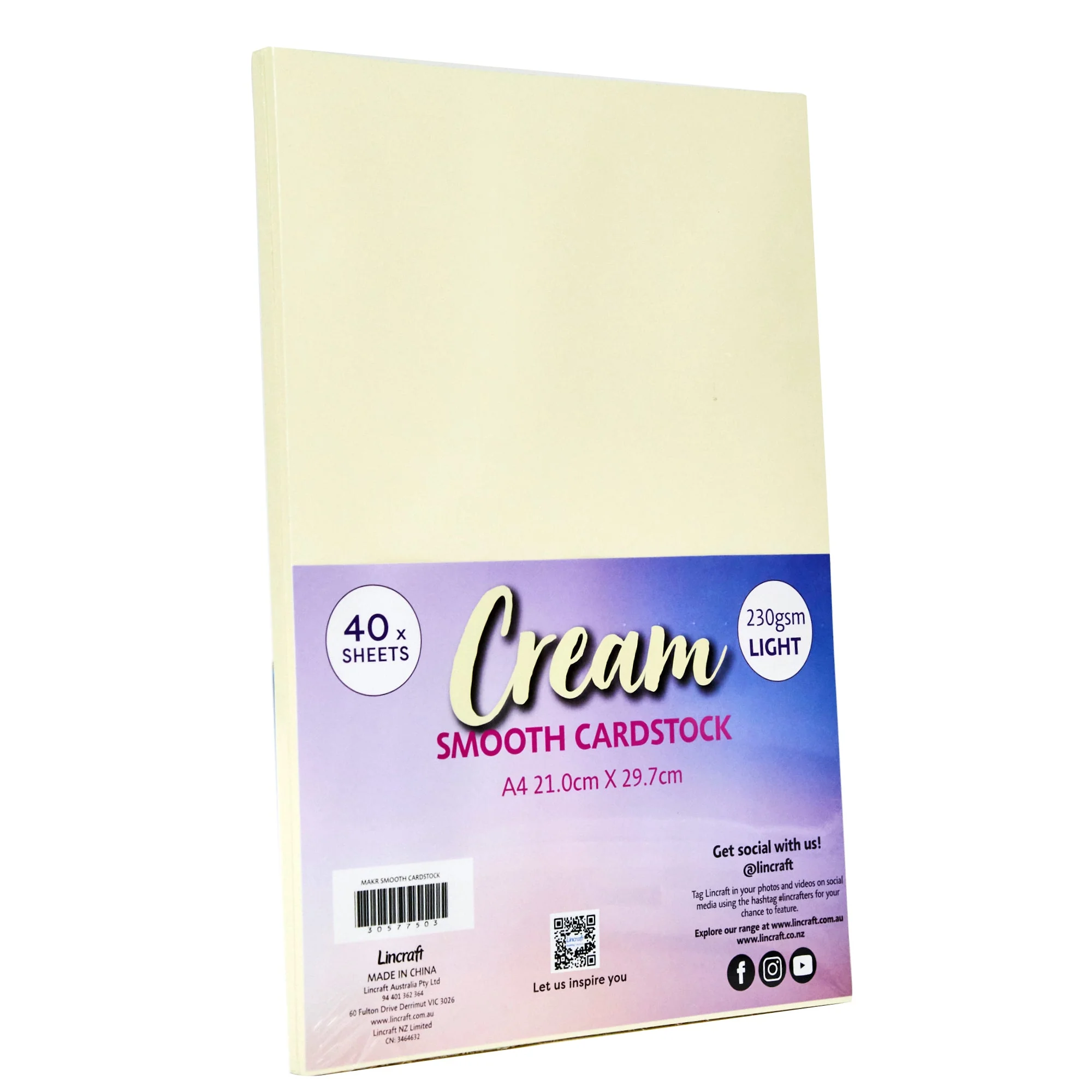 Makr Smooth Lightweight Cardstock, Cream- A4 - Image 2