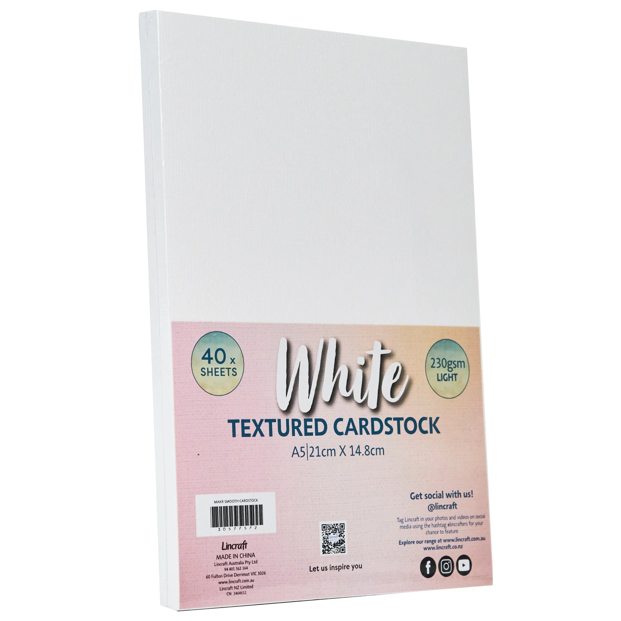 Makr Textured Lightweight Cardstock, White- A5 - Image 2