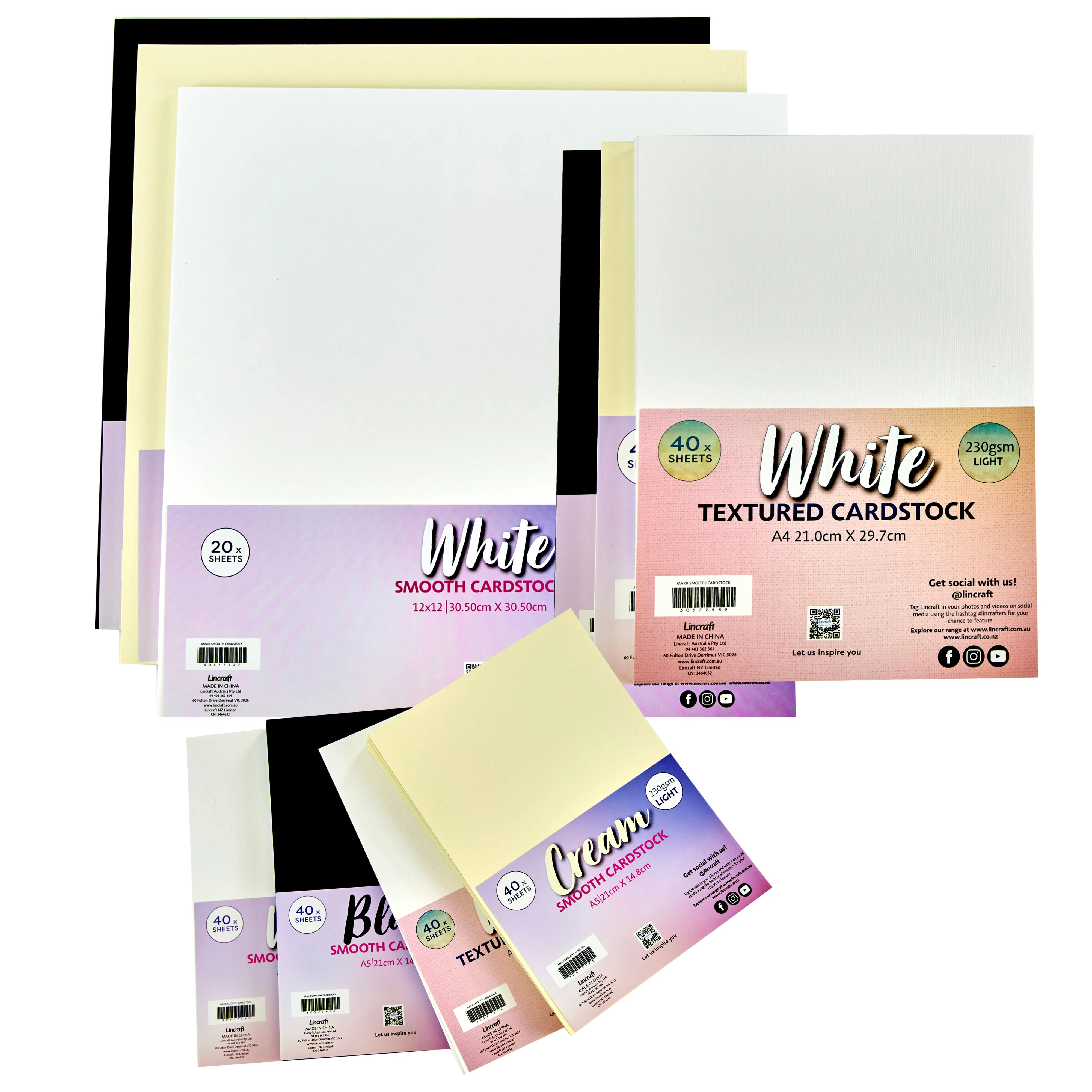 Makr Textured Lightweight Cardstock, White- A4 - Image 3