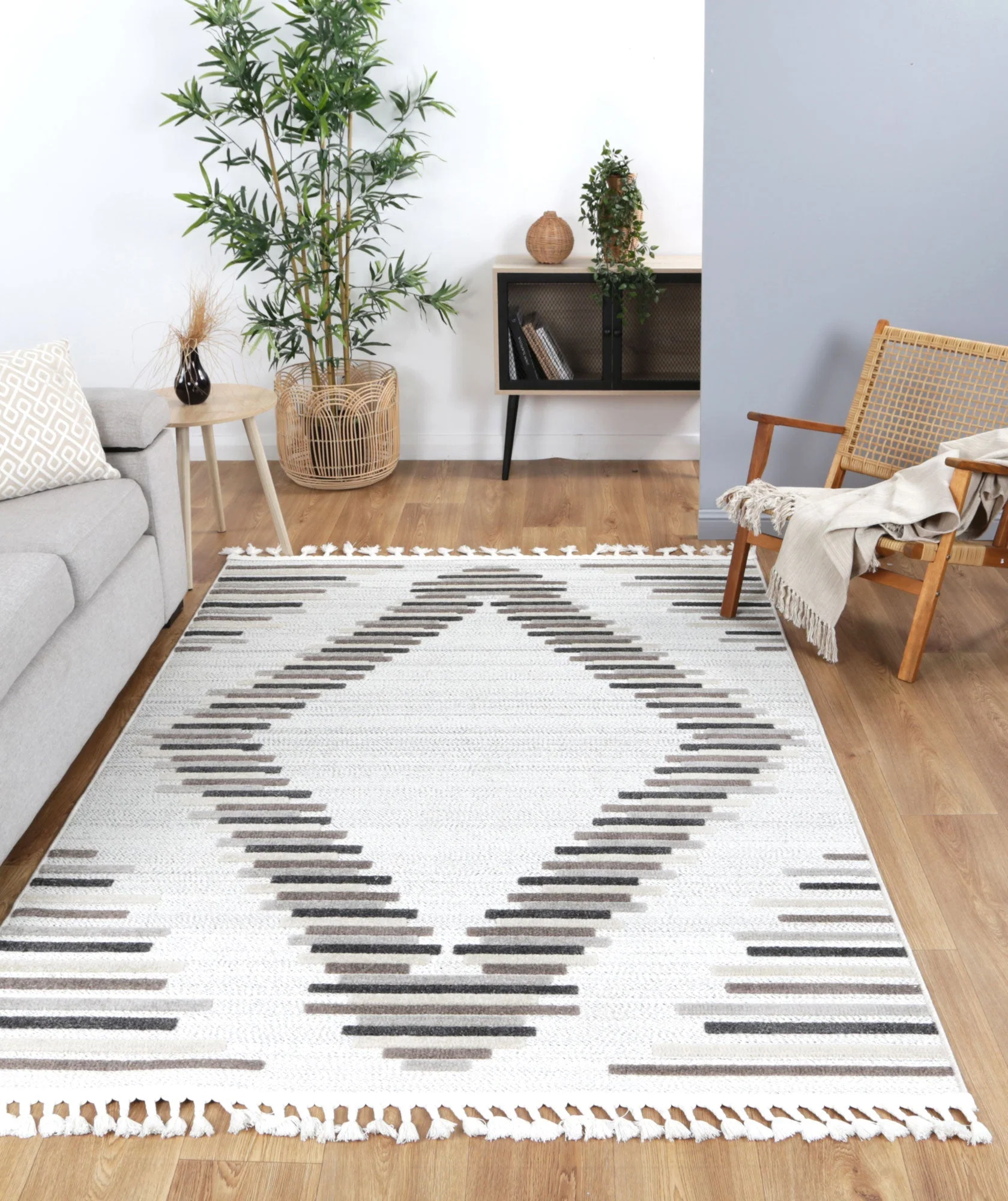 Mars Attica Diamond Stone and Grey Rug - Image 2