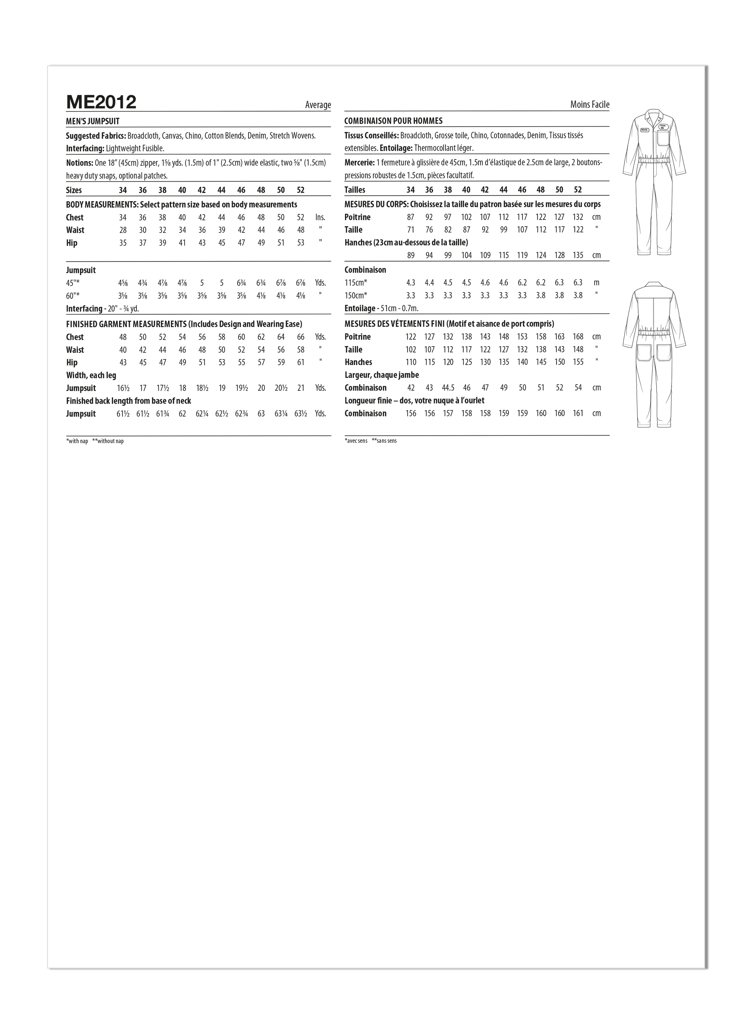 McCall's Pattern ME2012 Men's Jumpsuit - Image 2