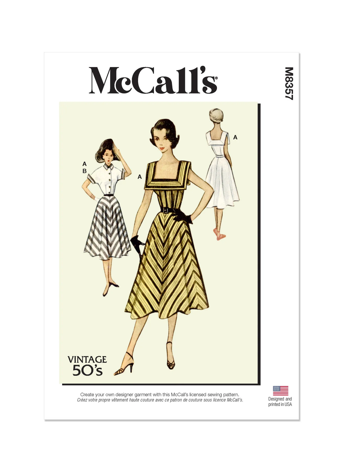 McCall's Pattern M8357 1950s Misses' Vintage Dress and Jacket