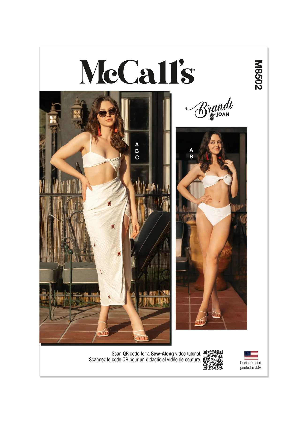 Mccall's Pattern M8502 Misses' Bikini and Skirt