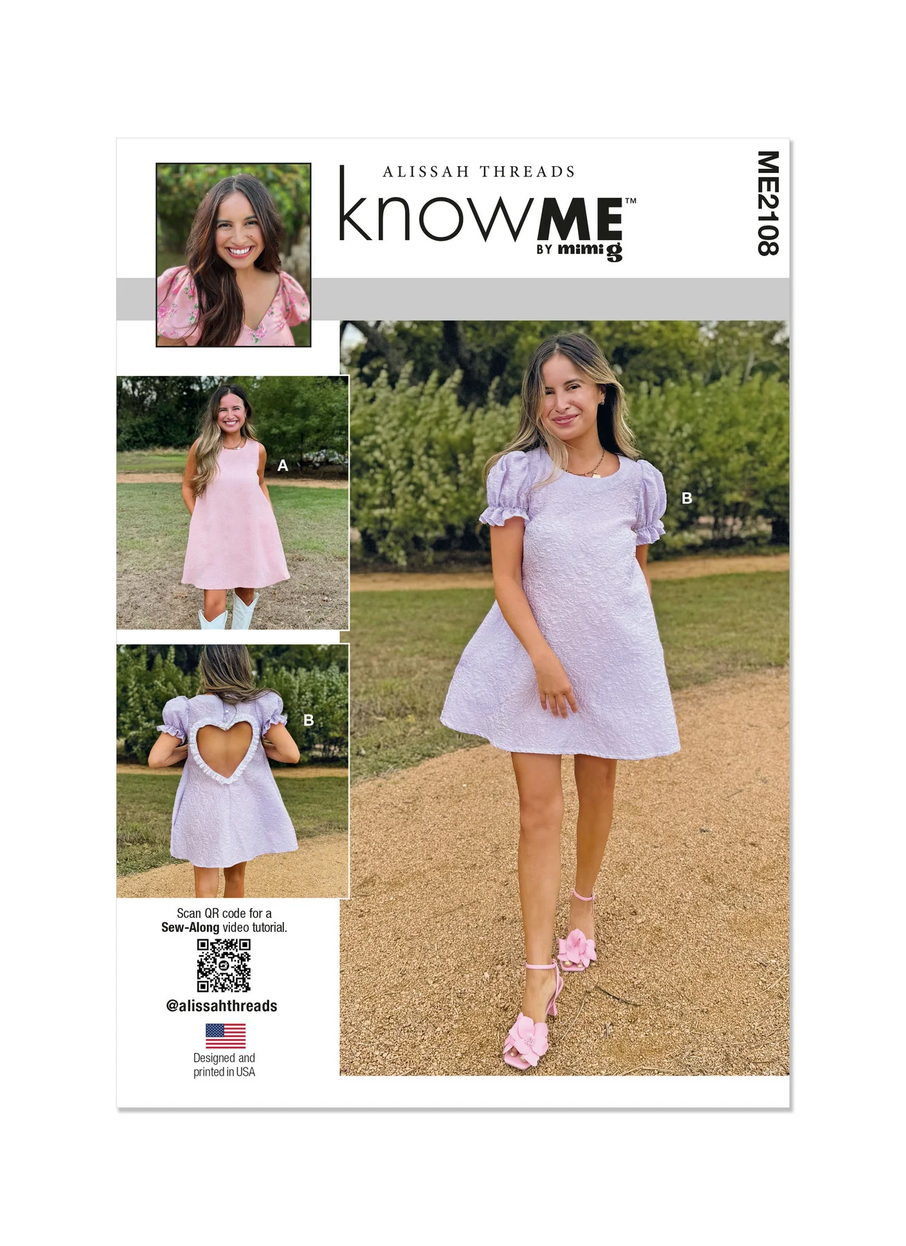 KnowMe Pattern ME2108 Misses' Dress with Sleeve Variations