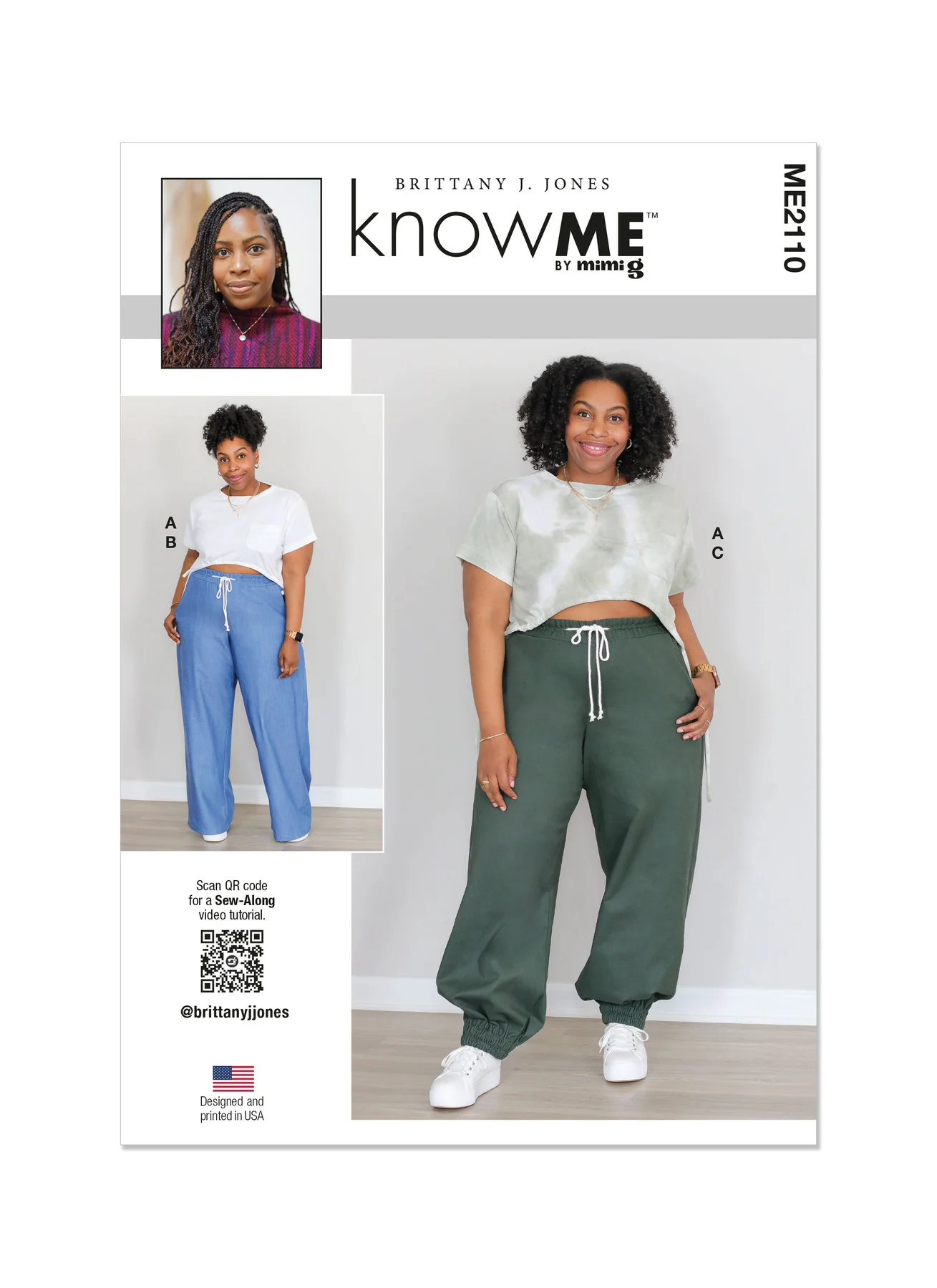 KnowMe Pattern ME2110 Misses' and Women's Knit Top and Woven Pants