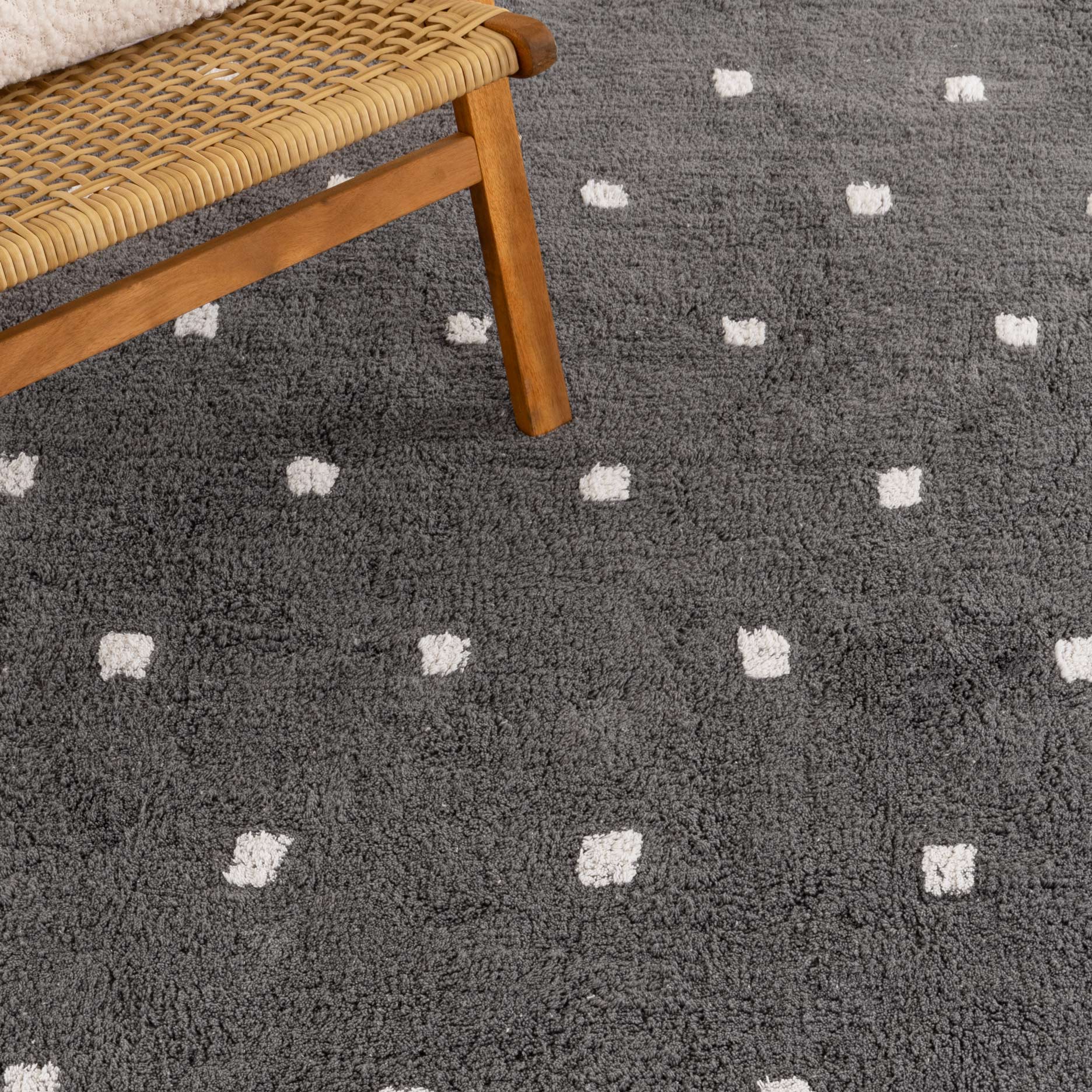 Mellow Rectangle Scalloped Kids Rug Grey: New Arrival - Image 5