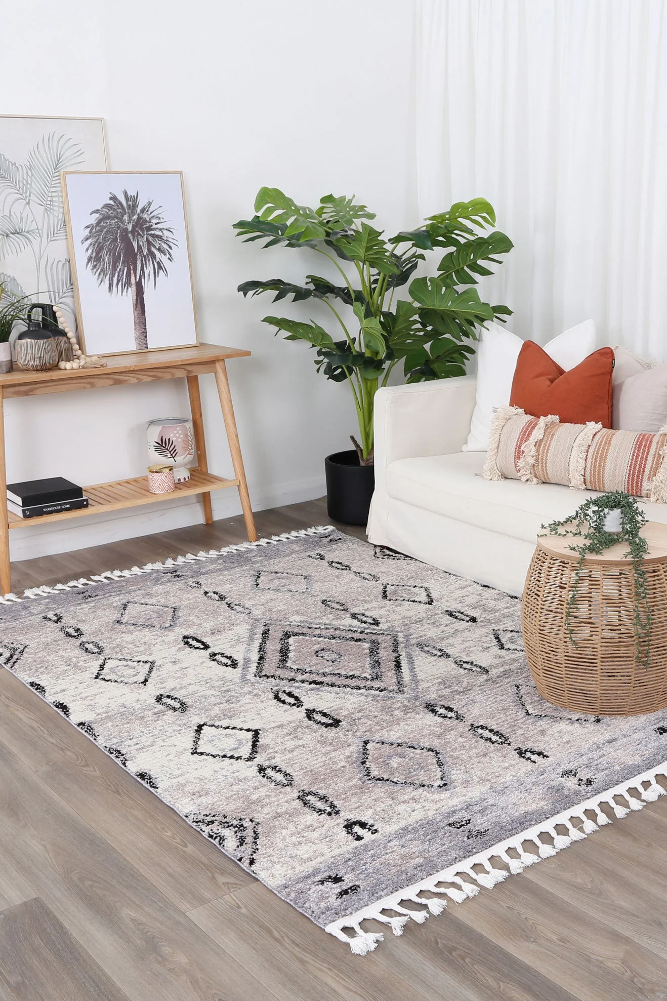 Moda Tribal Diamond Ash Rug (Morocco) - Image 2
