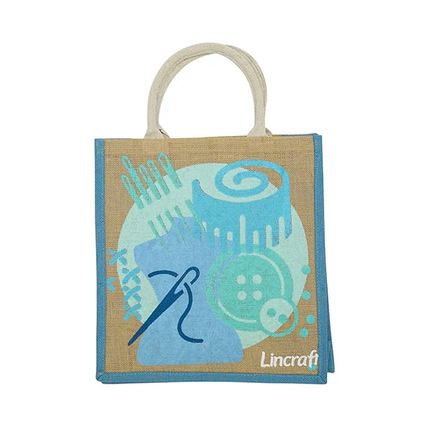 Lincraft Printed Jute Bag, 36x39x13cm - Image 3