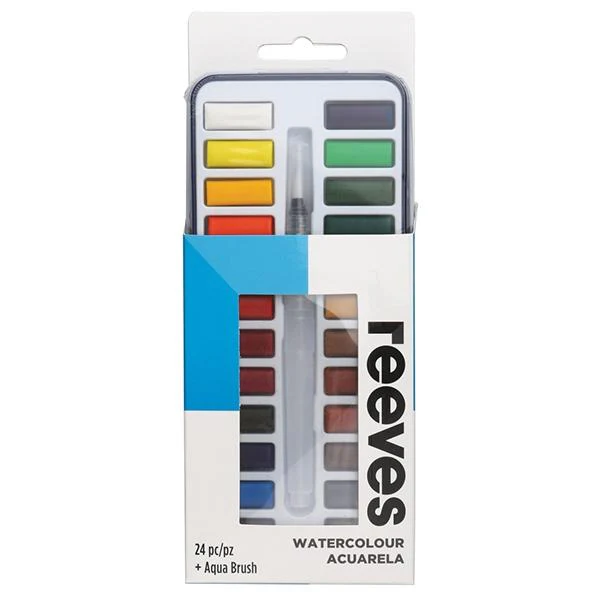Reeves Watercolour Tin and Brush - Image 2