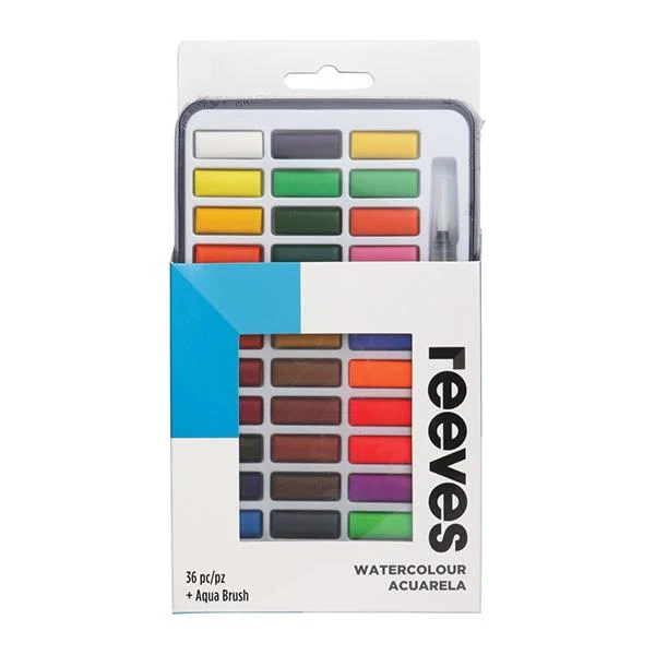 Reeves Watercolour Tin and Brush - Image 3