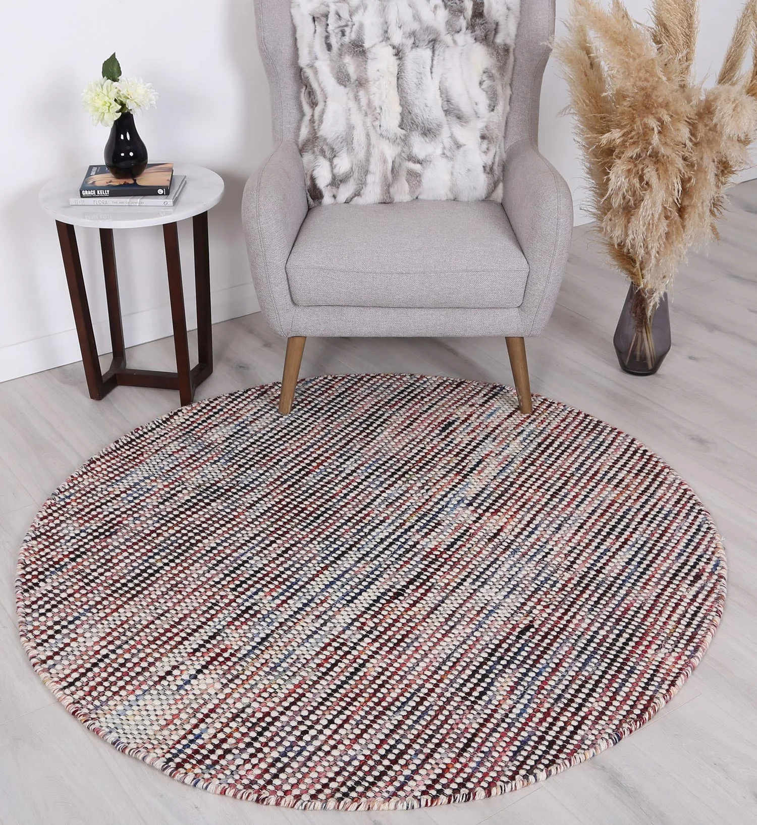 Nordic Multi Reversible Wool Round Rug - Image 2