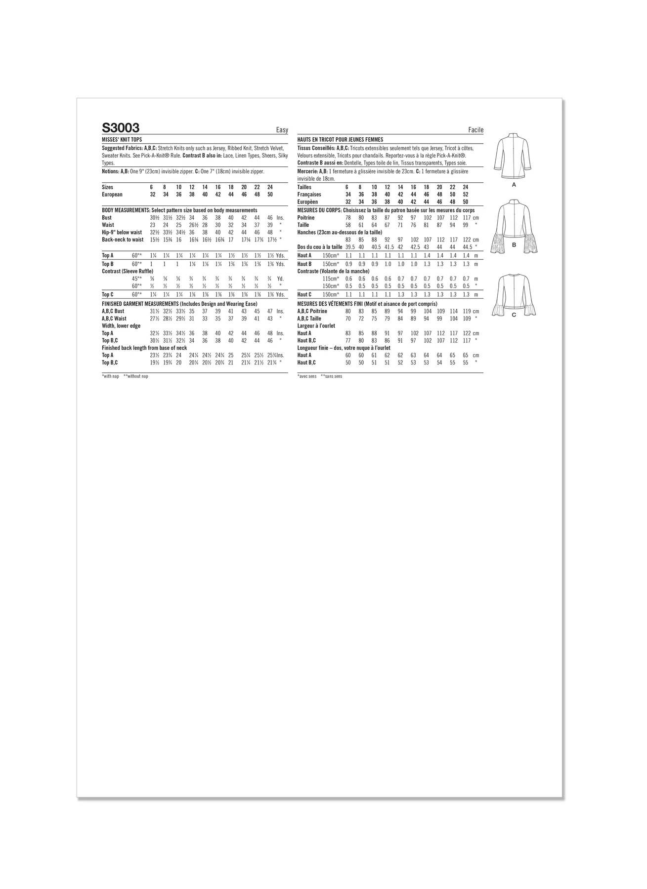 Simplicity Sewing Pattern 3003 Misses' Knit Tops - Image 7