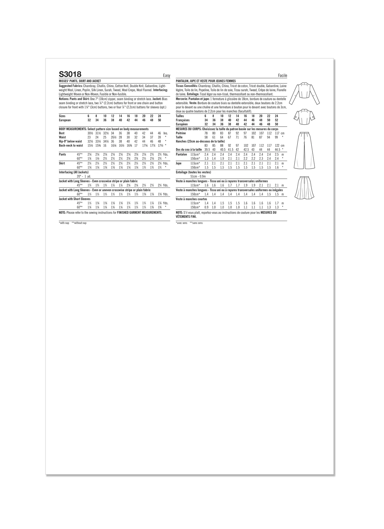 Simplicity Sewing Pattern 3018 Misses' Pants, Skirt and Jacket - Image 7